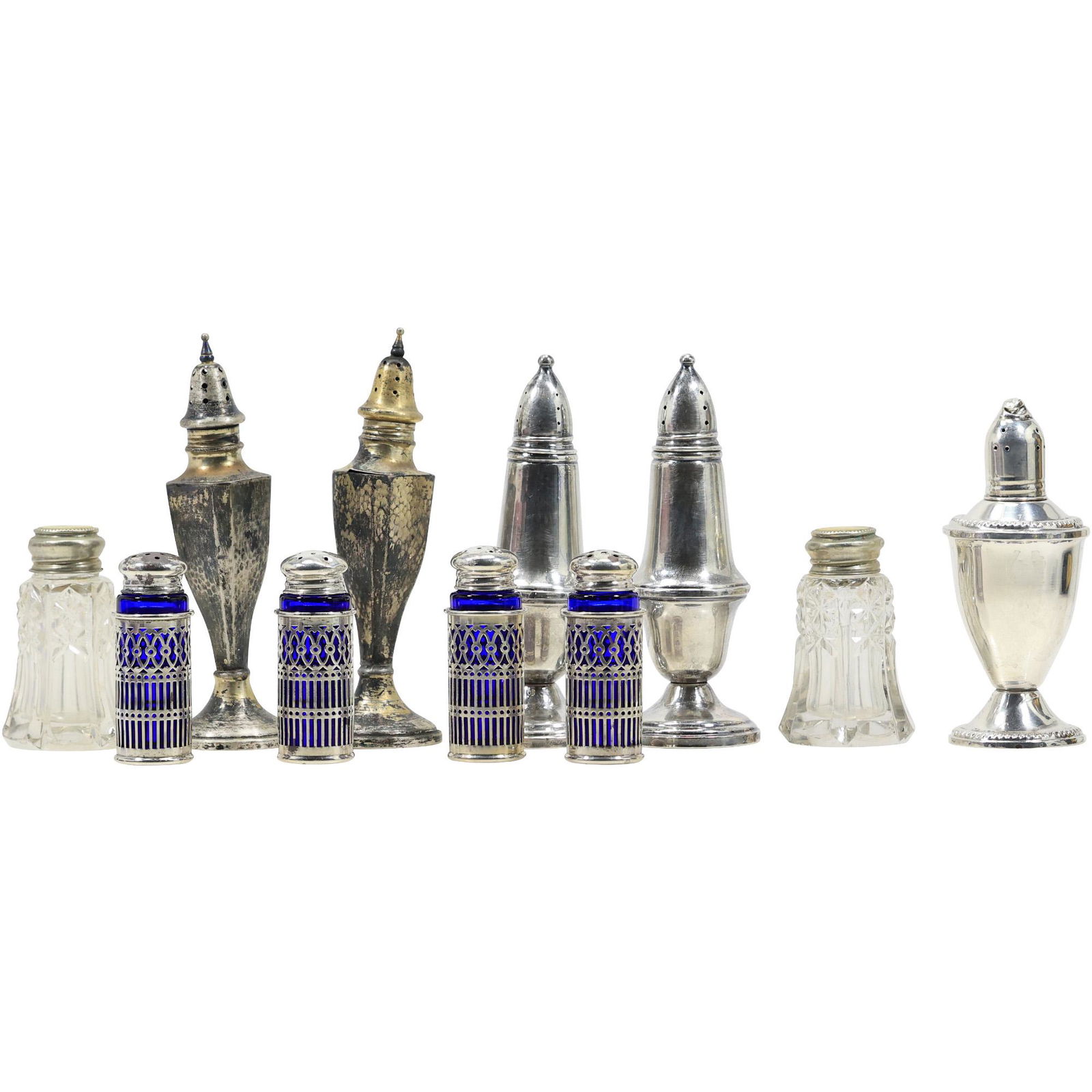 11 Pieces Assorted Estate Grouping Sterling Silver Salt Pepper Shakers (1 of 20)