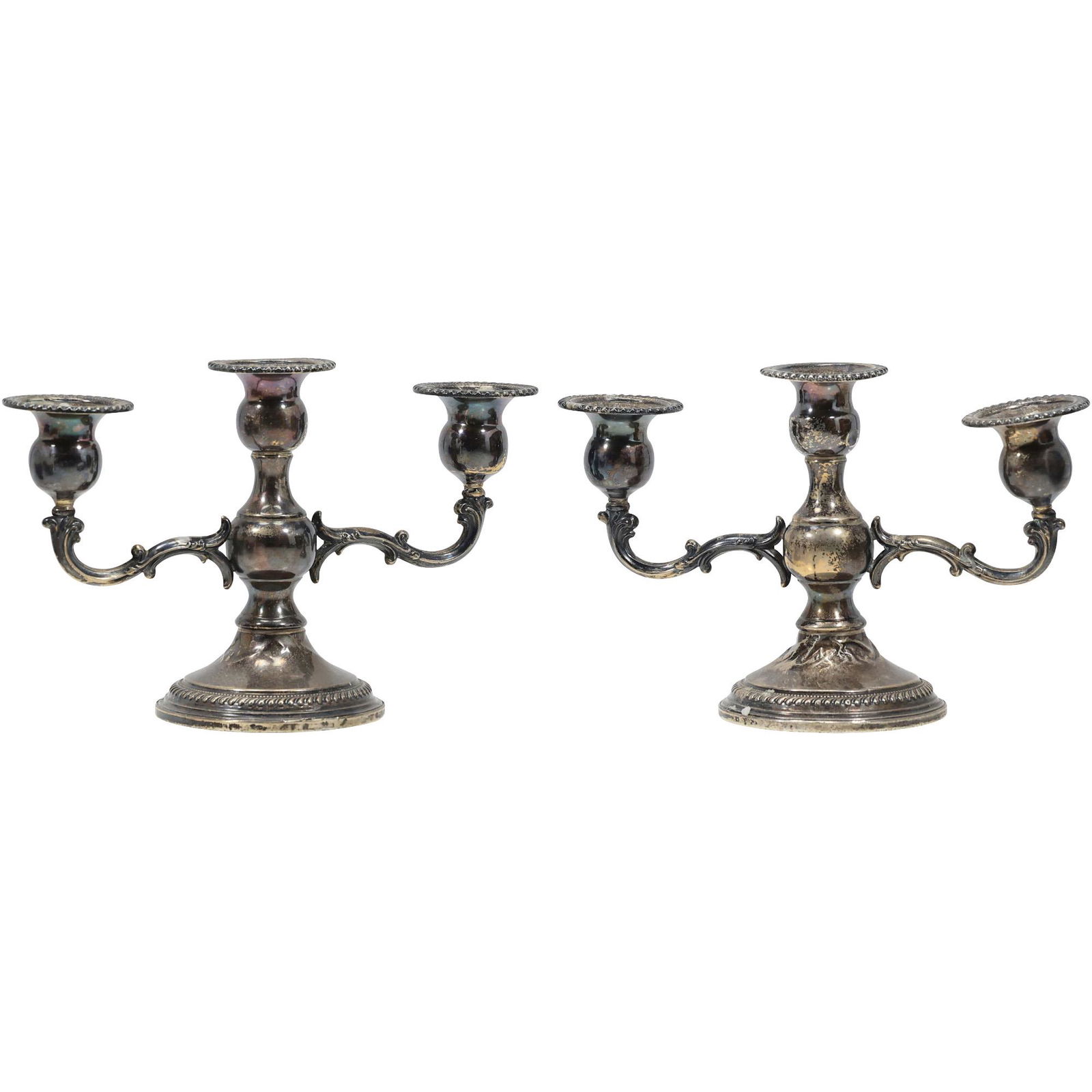 [2] Arrowsmith Sterling Weighted Table Top 3-light Candelabrums (1 of 17)