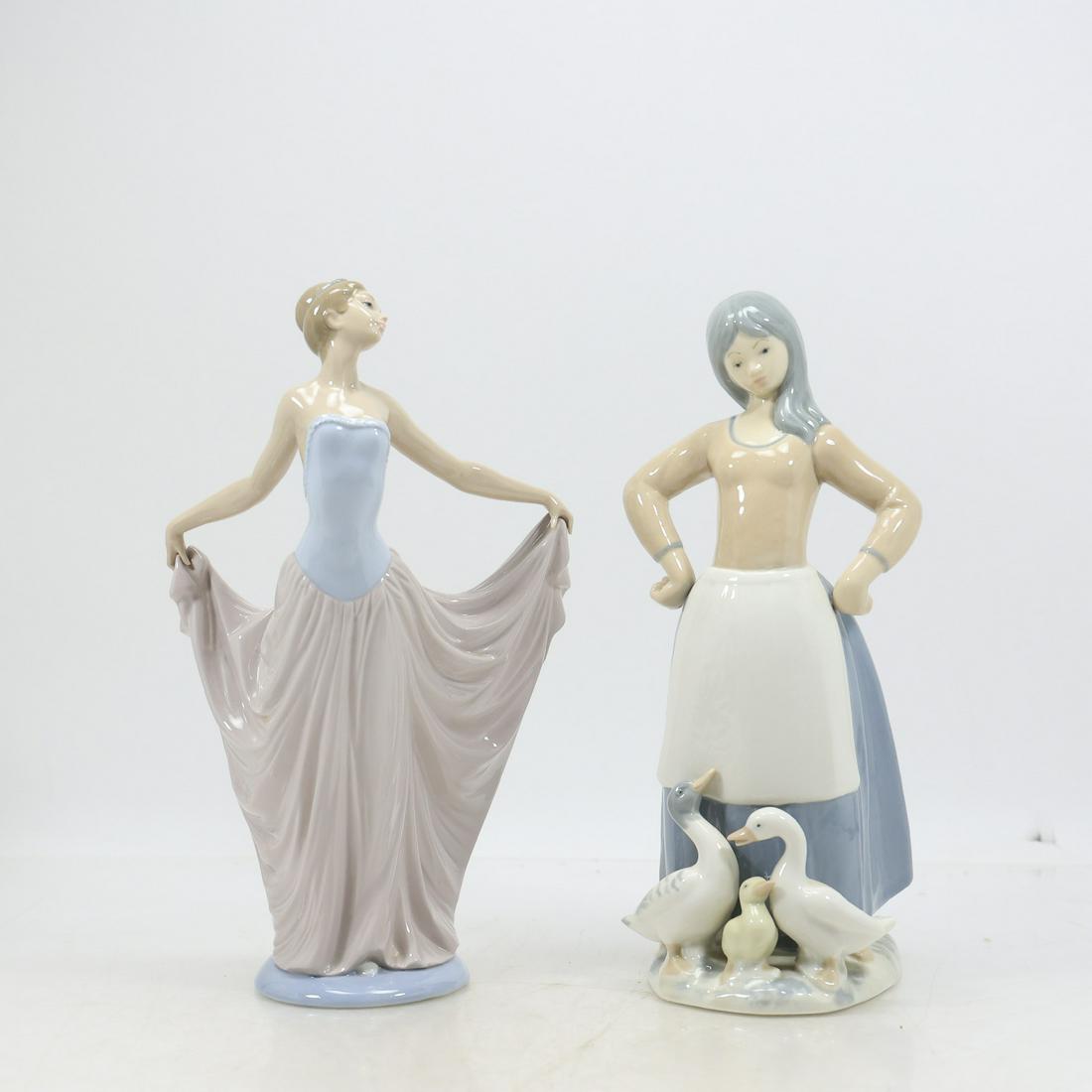 LLADRO Fine Porcelain Dancer & REX Valencia Fine Porcelain Peasant Woman with Ducks (1 of 19)