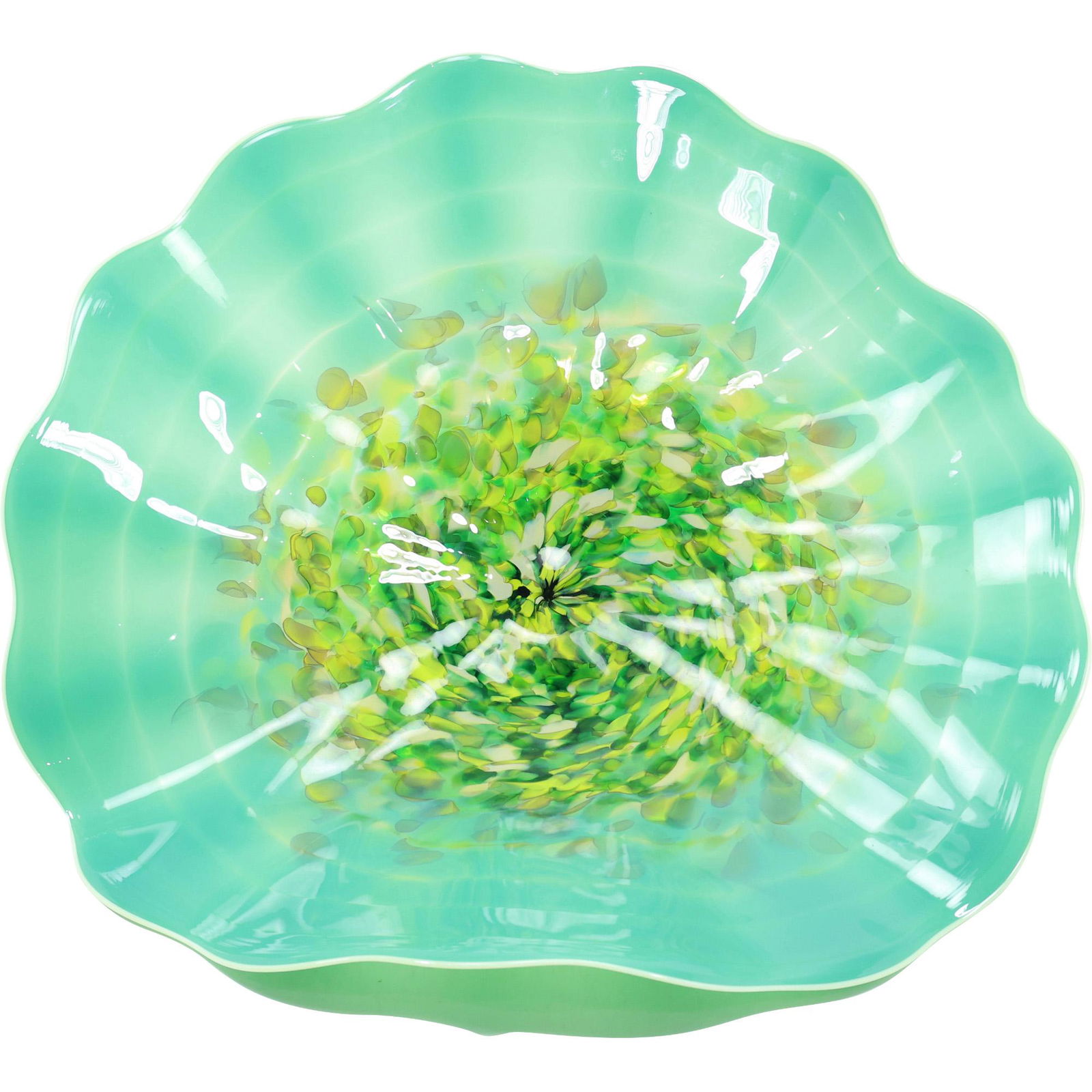 Artist Signed Large 24 inch Art Glass Center Bowl (1 of 16)