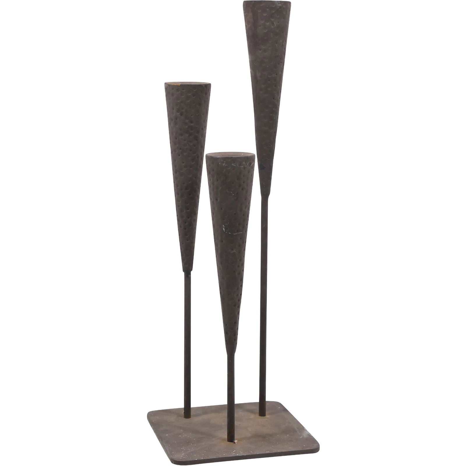 Modern Design Metal Triple Candlesticks Sculpture (1 of 15)