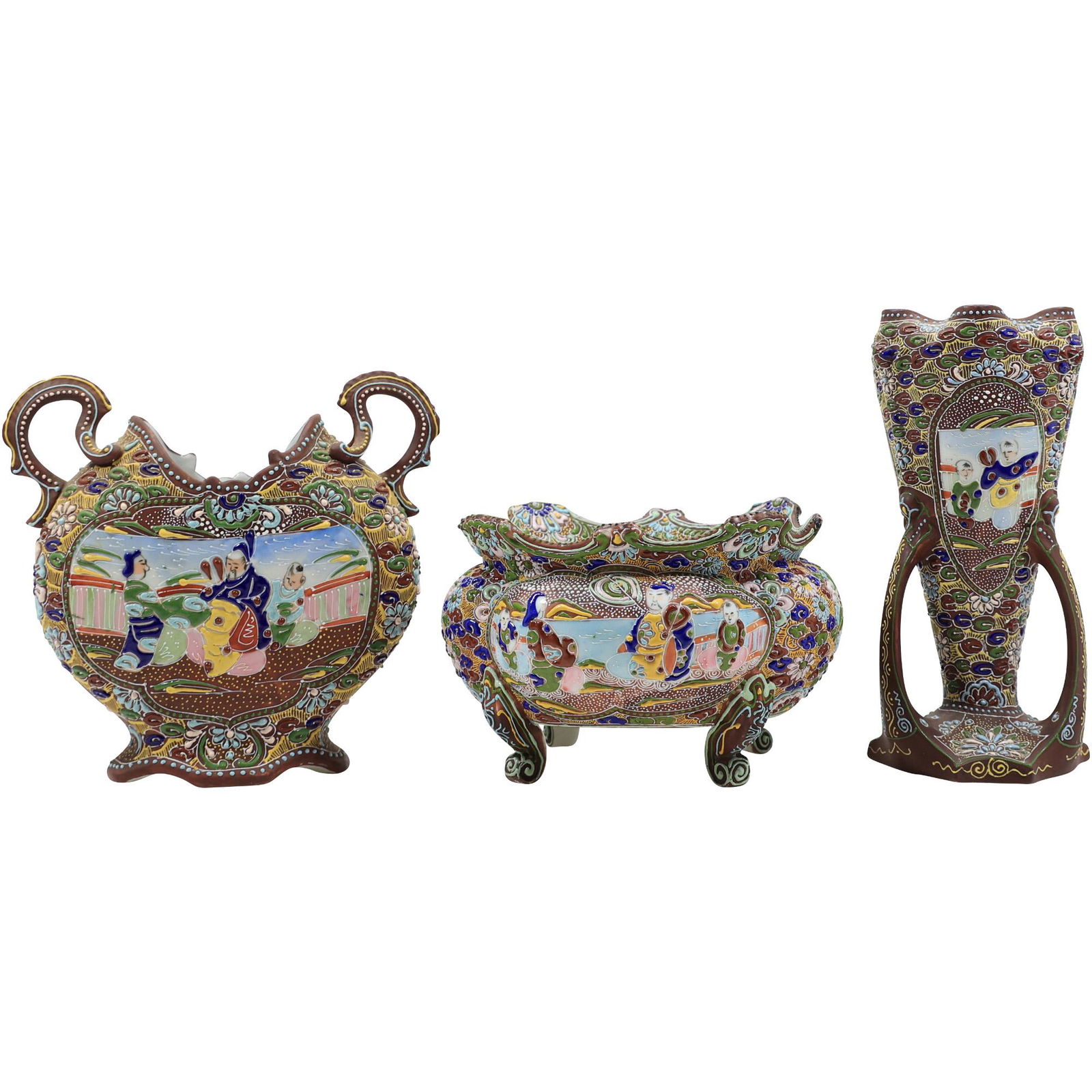 [3] Assorted Vintage Japanese MORIAGE Porcelain Vases (1 of 20)