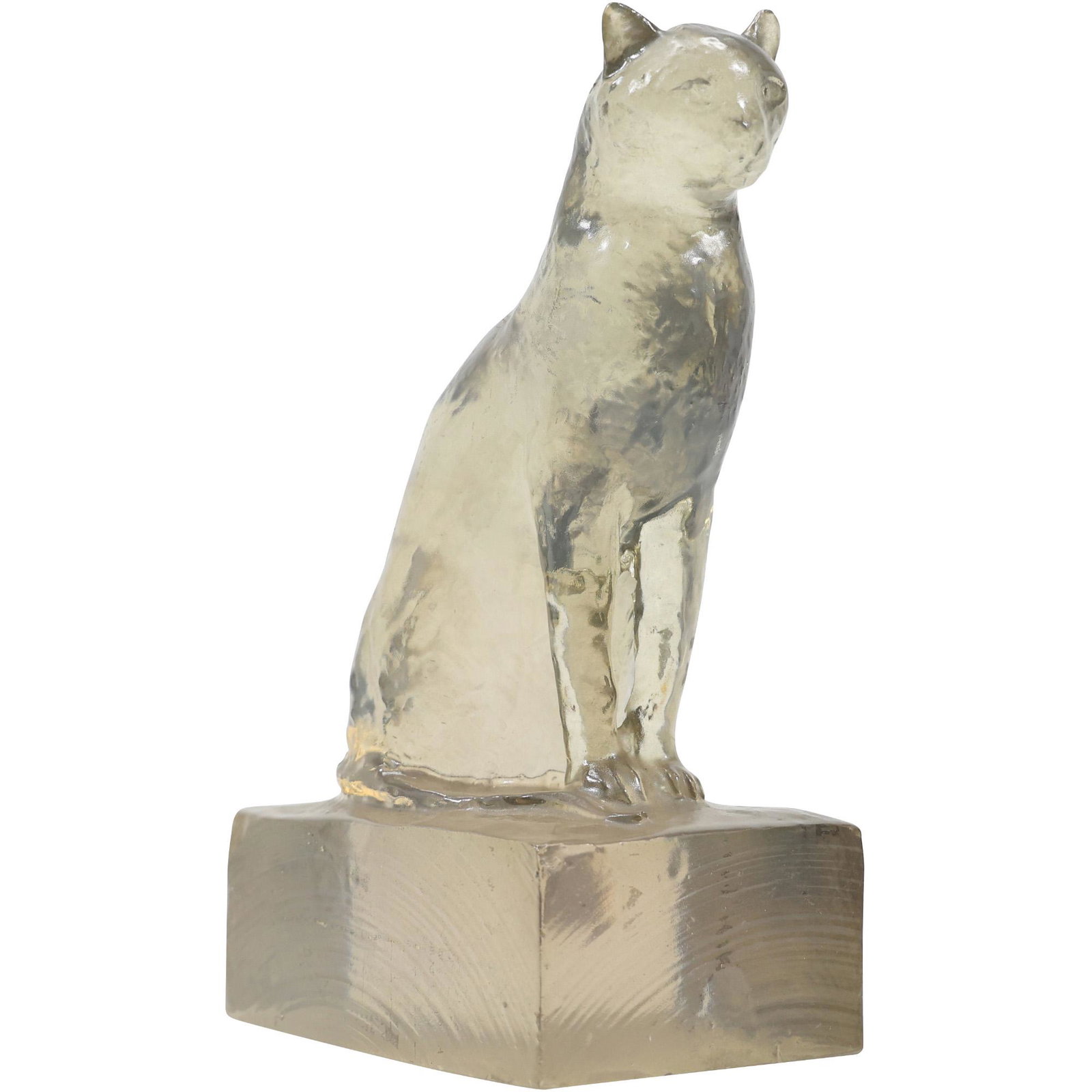 Vintage Mid-Century Modern Lucite CAT Figure Sculpture 11 in. height: Vintage Mid-Century Modern Lucite CAT Figure Sculpture. size: 11h 7w