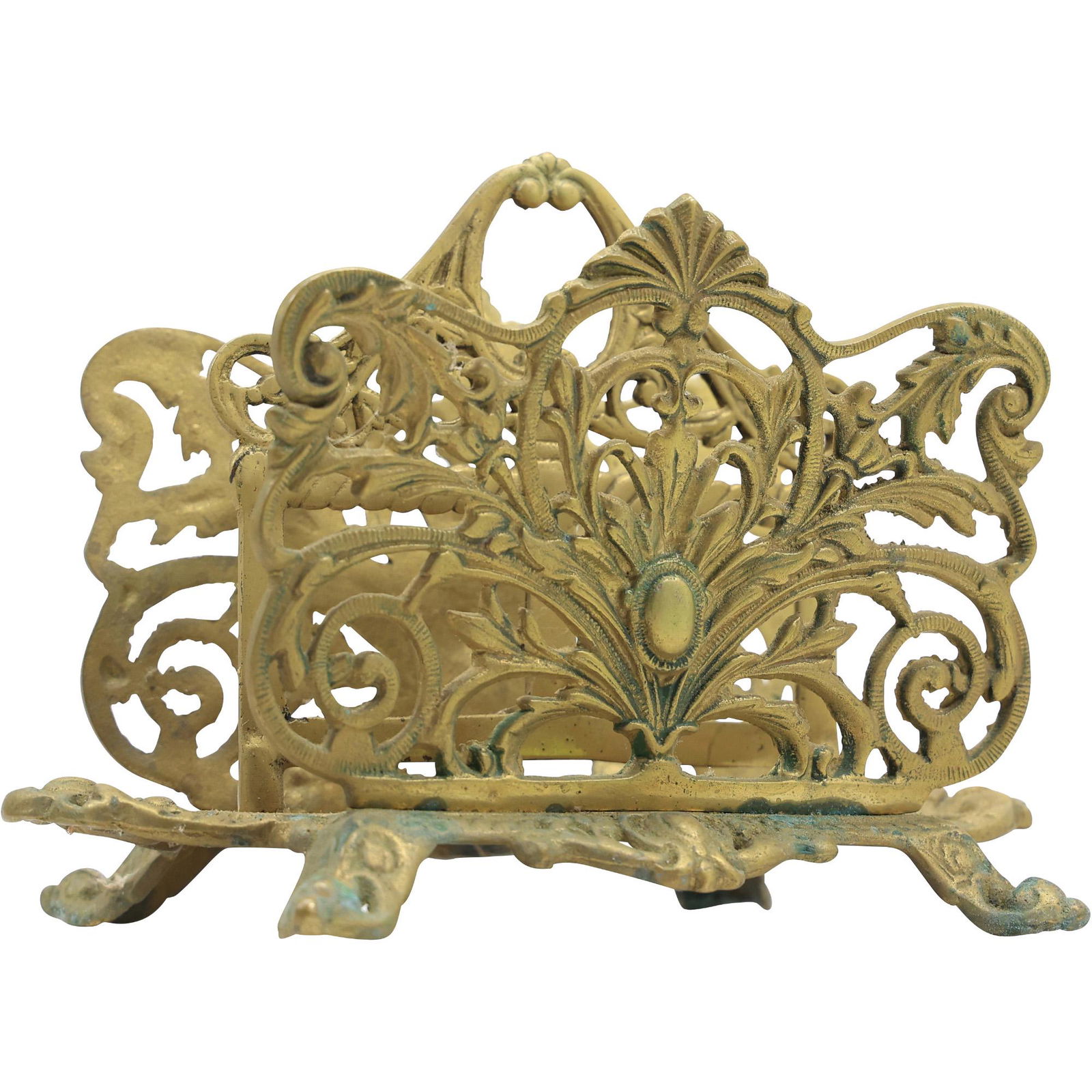 Signed B&H [Bradley & Hubbard] Victorian Brass Desk Top Letter Holder (1 of 14)