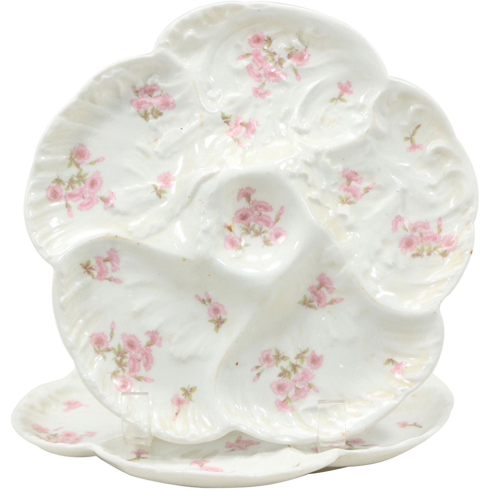 [2] Antique LIMOGES France Fine Porcelain OYSTER PLATES (1 of 16)