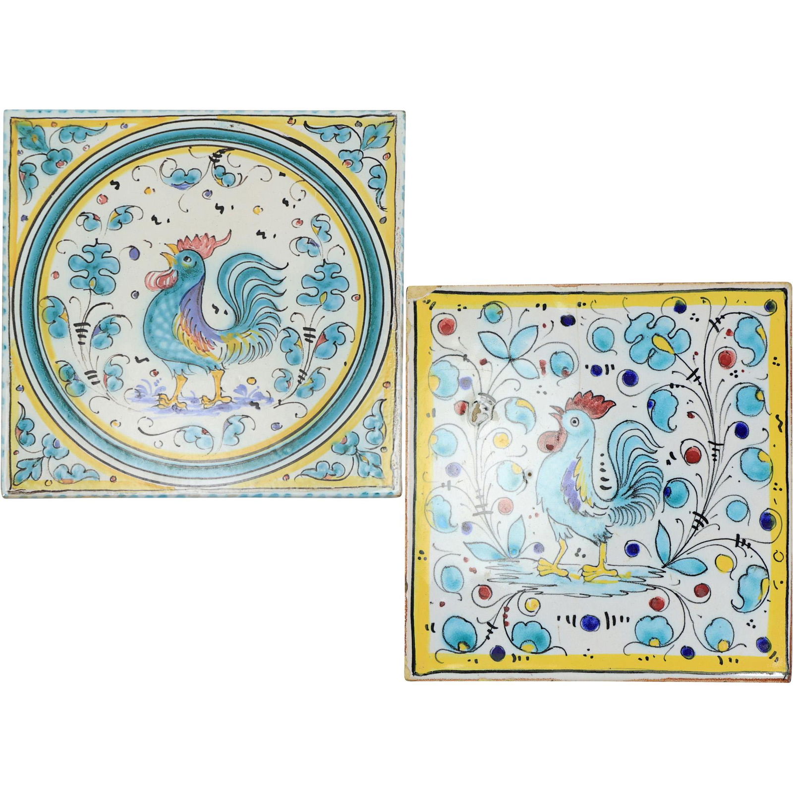 [2] Decorated Faience Tiles with Roosters (1 of 20)