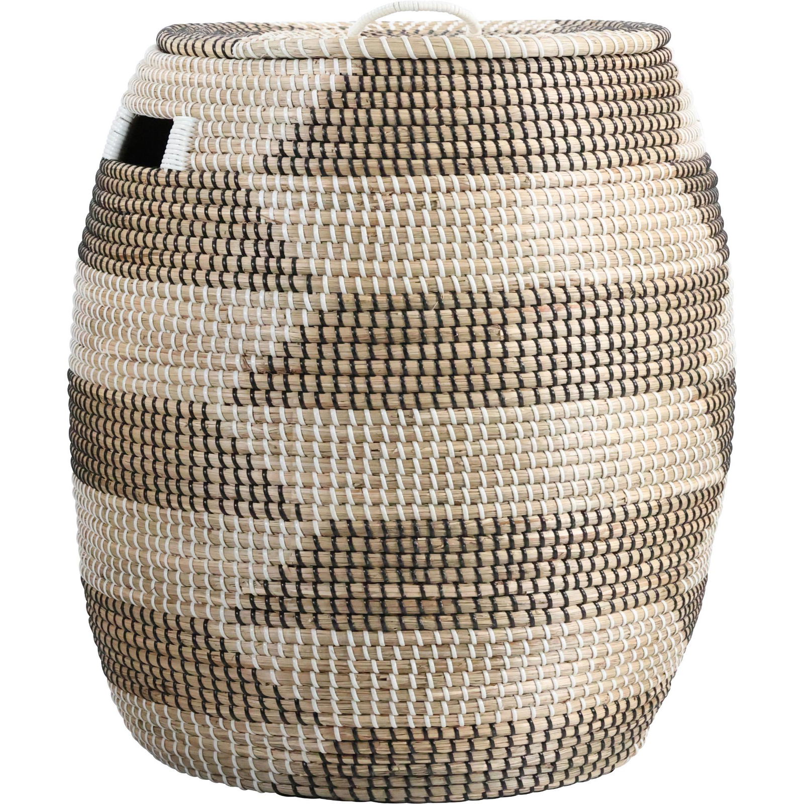 ZUNI Woven Reed Barrel Shaped Basket with Cover- Clean (1 of 12)