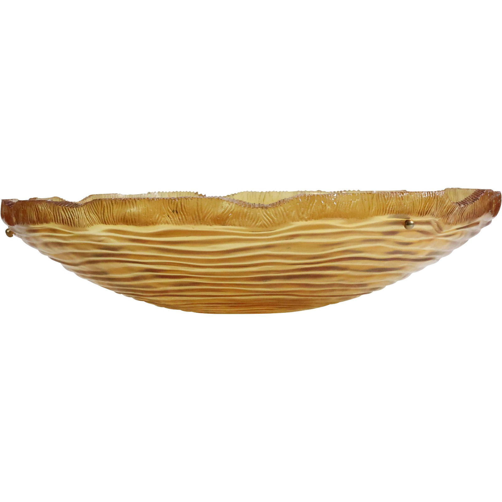Large AMBER LUCITE Mid-Century Modern Chandelier Round Shade 30.25 in. diameter (1 of 13)