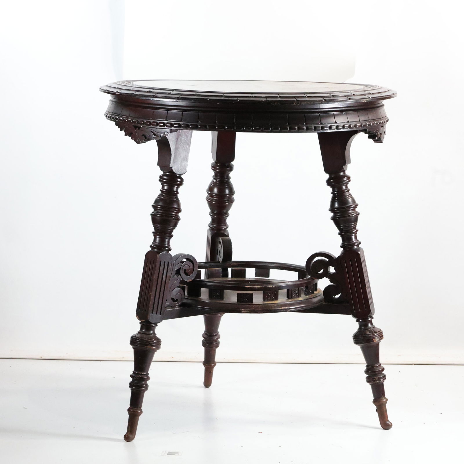 Circa 1880 Victorian Walnut Round Parlor Table (1 of 19)