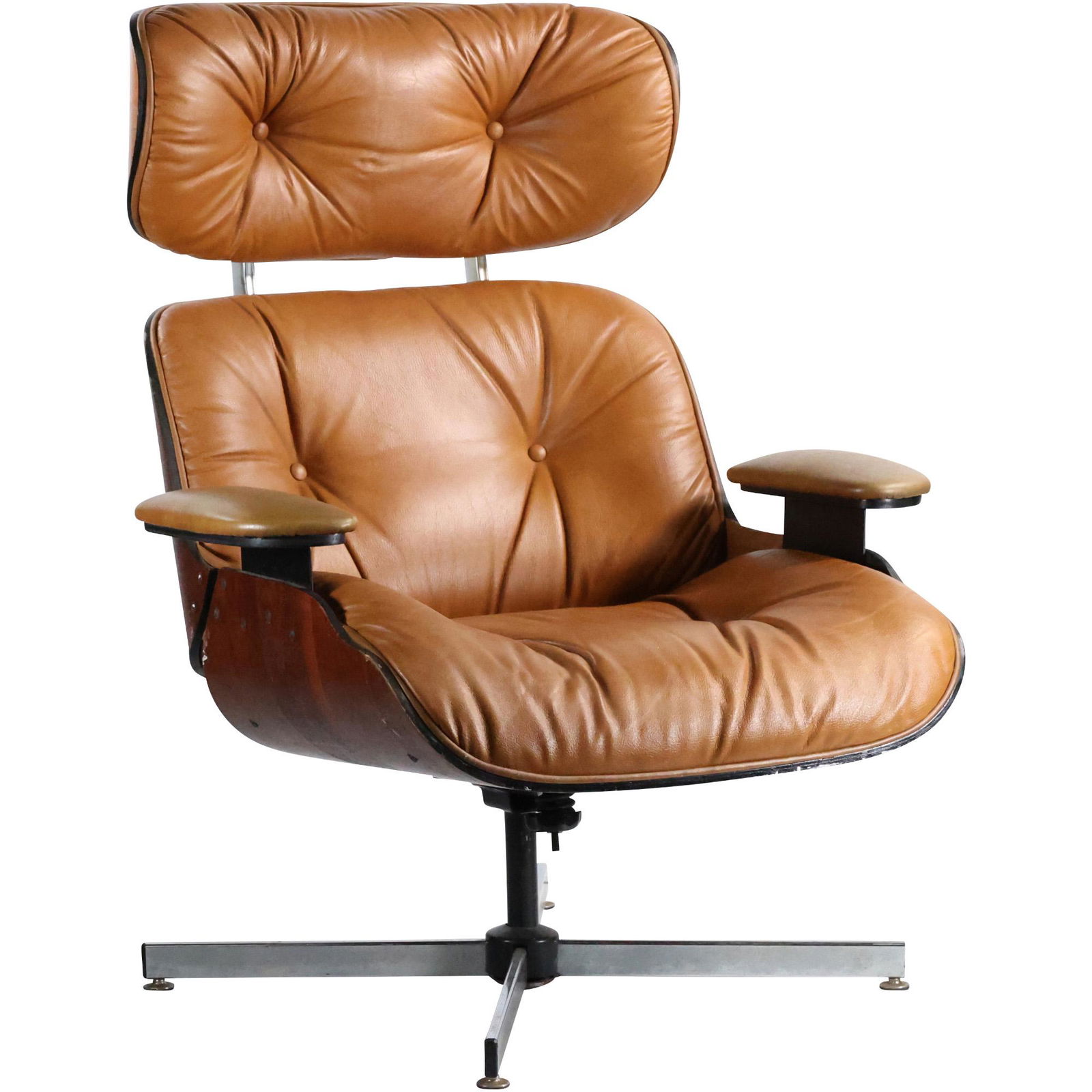 Herman Miller - Eames Style Mid-Century Modern Lounge Chair in Brown - Vintage (1 of 20)