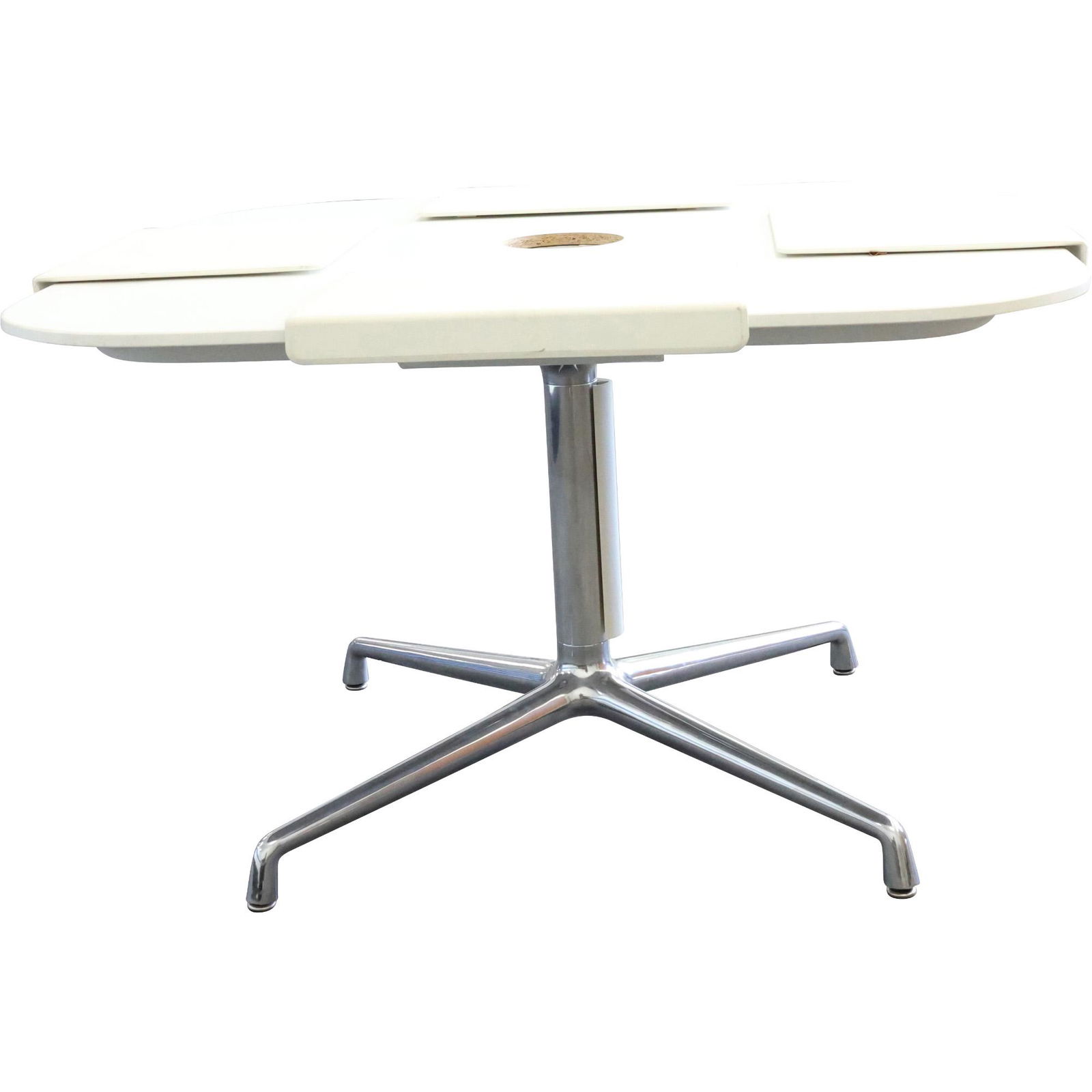 Mid-Century Modern EAMES STYLE Dining Table, Metal Base with White Top Setting Extensions (1 of 11)