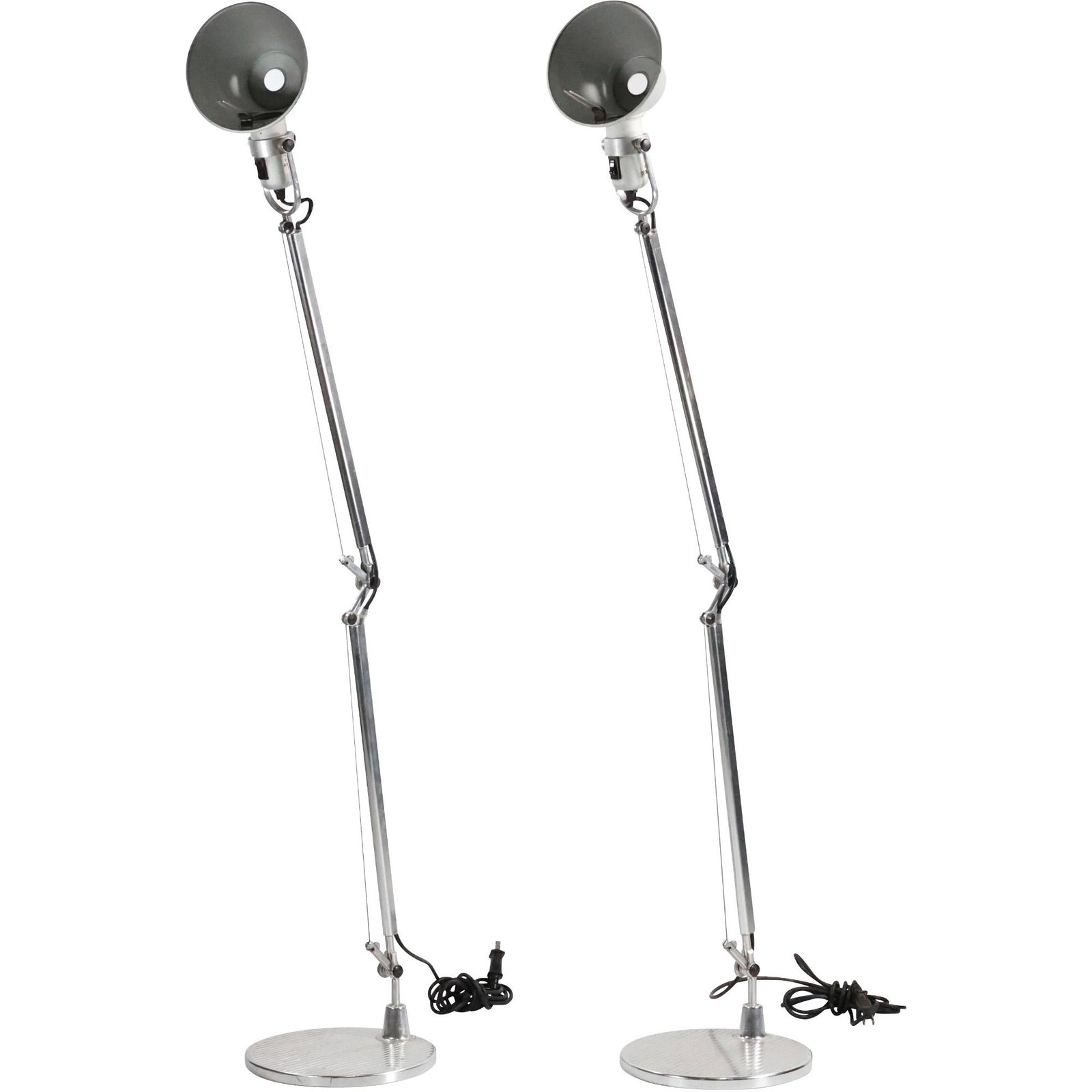 2 Italian Modern Design Chrome Adjustable Architect Desk Lamps (1 of 14)