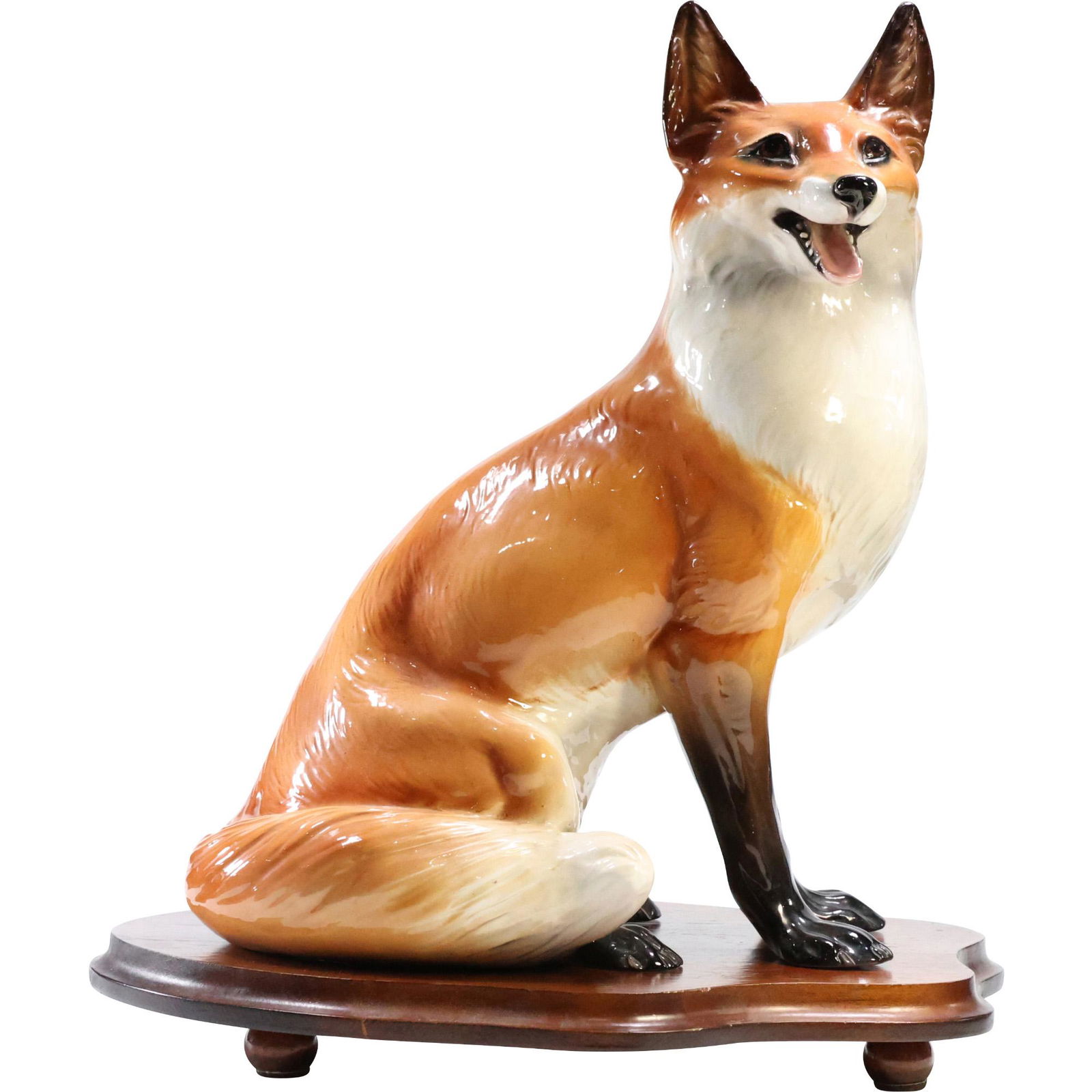 Made in Italy Ceramic FOX Figure Statue on Base 18.25 in. height (1 of 12)