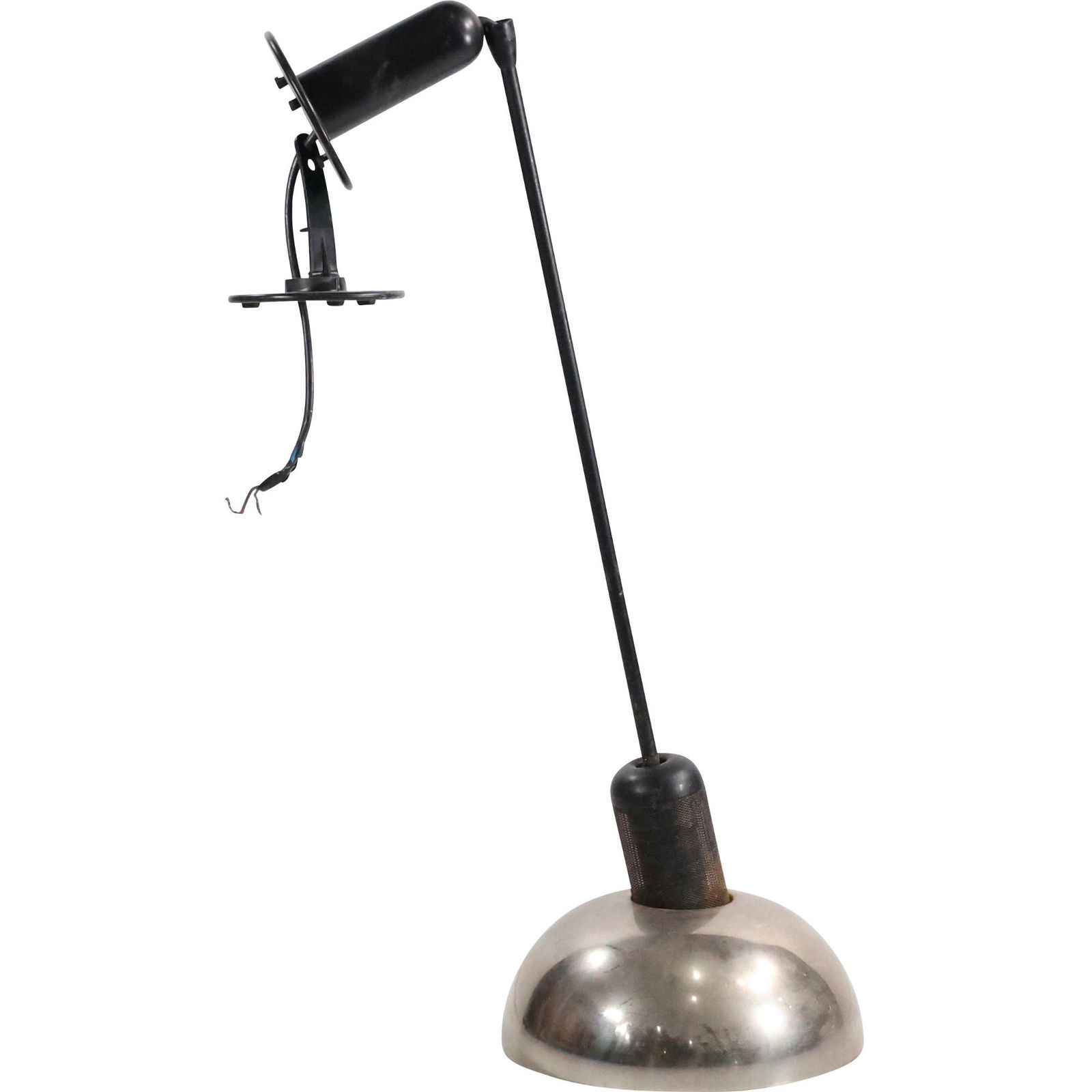 Mid-Century Modern Chrome Metal Shade Hanging Lamp Fixture (1 of 7)