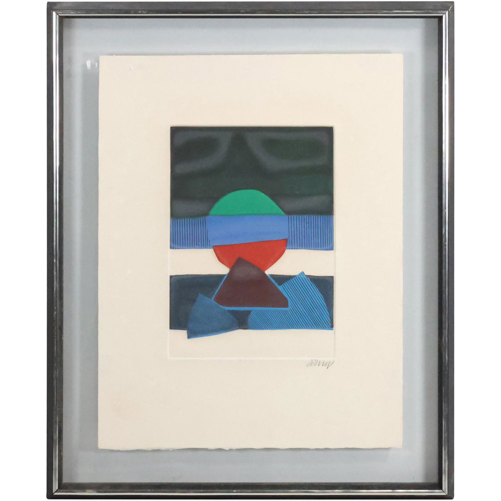 "BAT" by BERTRAND DORNY, French B. 1931 #-Color Abstract Aquatint Etching (1 of 10)