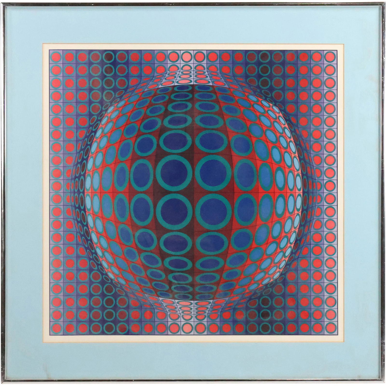 VICTOR VASARELY Op-Art Circa 1970, Lithograph, Original Framing (1 of 9)