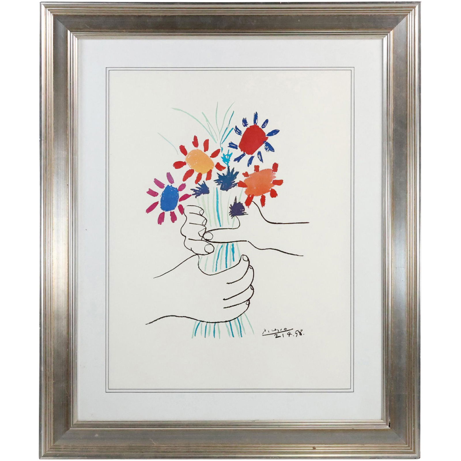 Bouquet of Peace, Large Size Framed  Lithograph by Pablo Picasso 1958 (1 of 12)