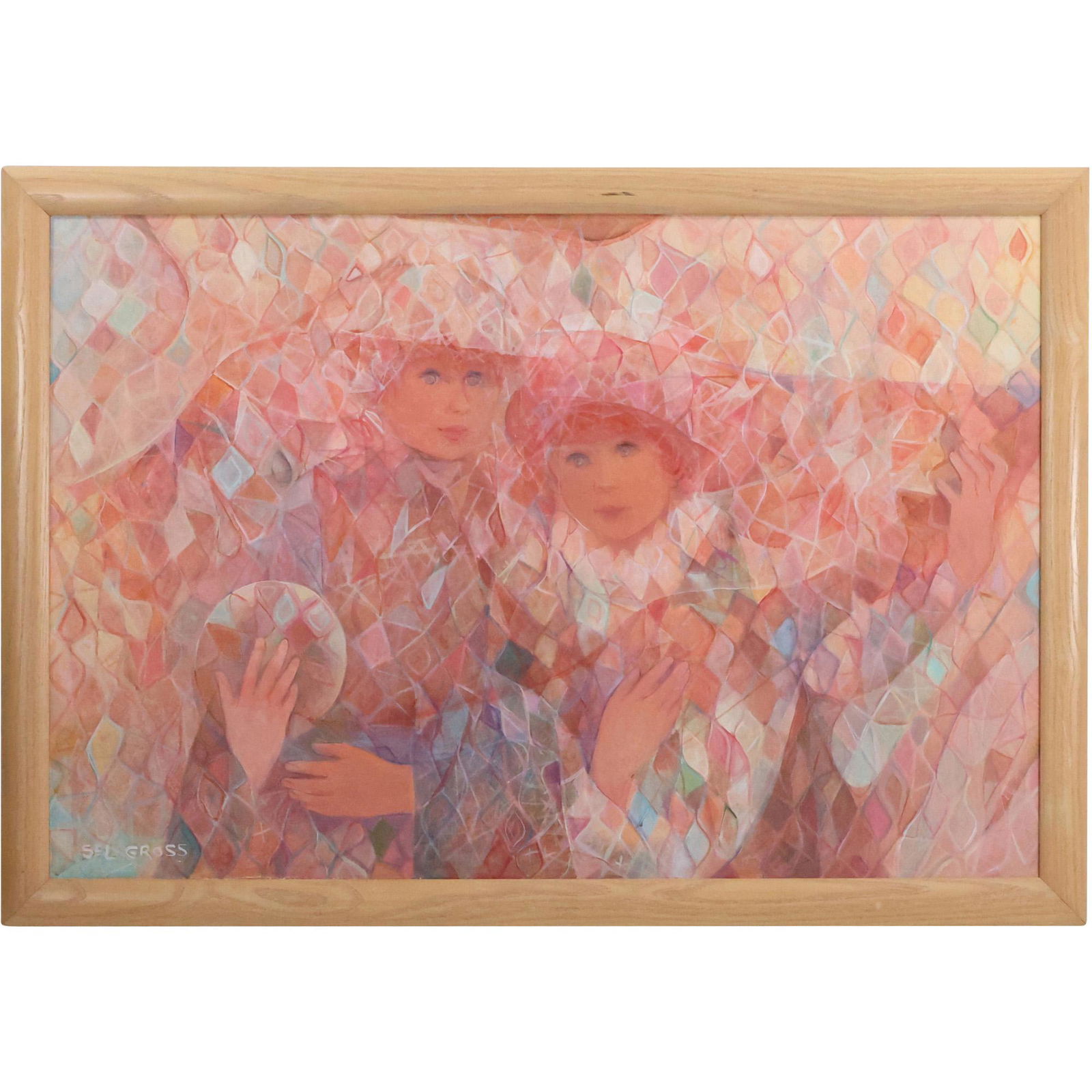 Sel Gross, Watercolor Painting Cubism Young Man and Woman (1 of 11)