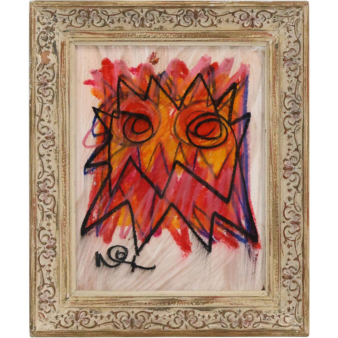 Wayne Cunningham, 20th C. American, Acrylic Painting Abstract Face, Signed, Framed (1 of 9)