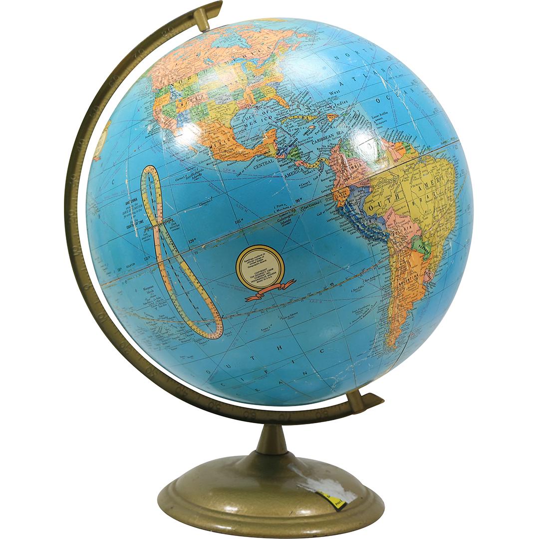 1950s Cram's Imperial World Globe on Metal Axis Stand (1 of 20)