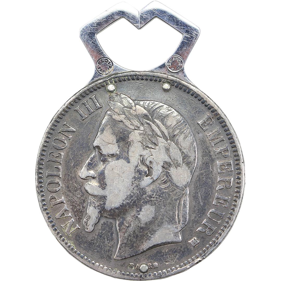 Napolean III 5 Francs SILVER COIN Bottle Opener (1 of 11)