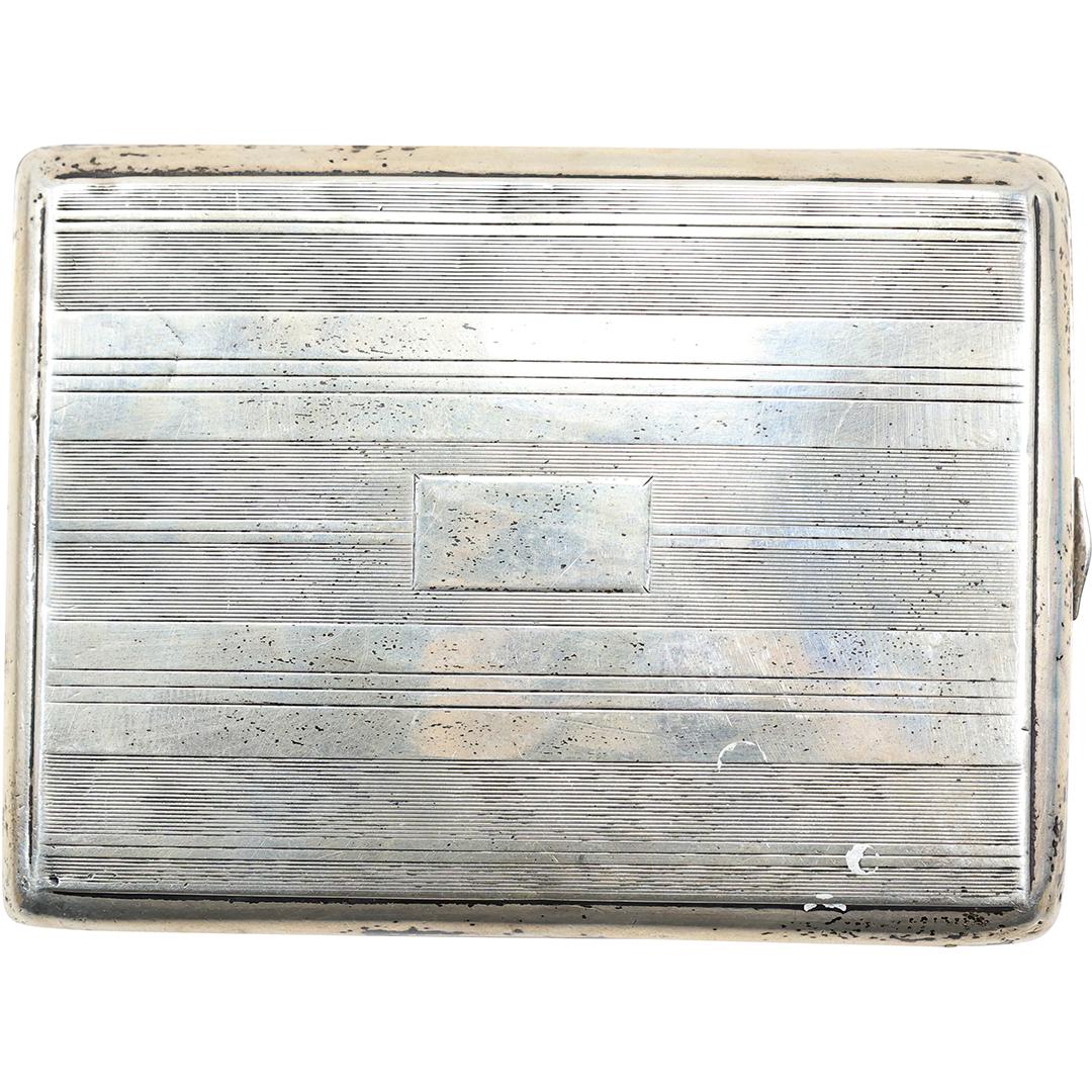 Sterling Silver Art Deco Cigarette Case - marked STERLING, weight 4.54 oz. (1 of 14)