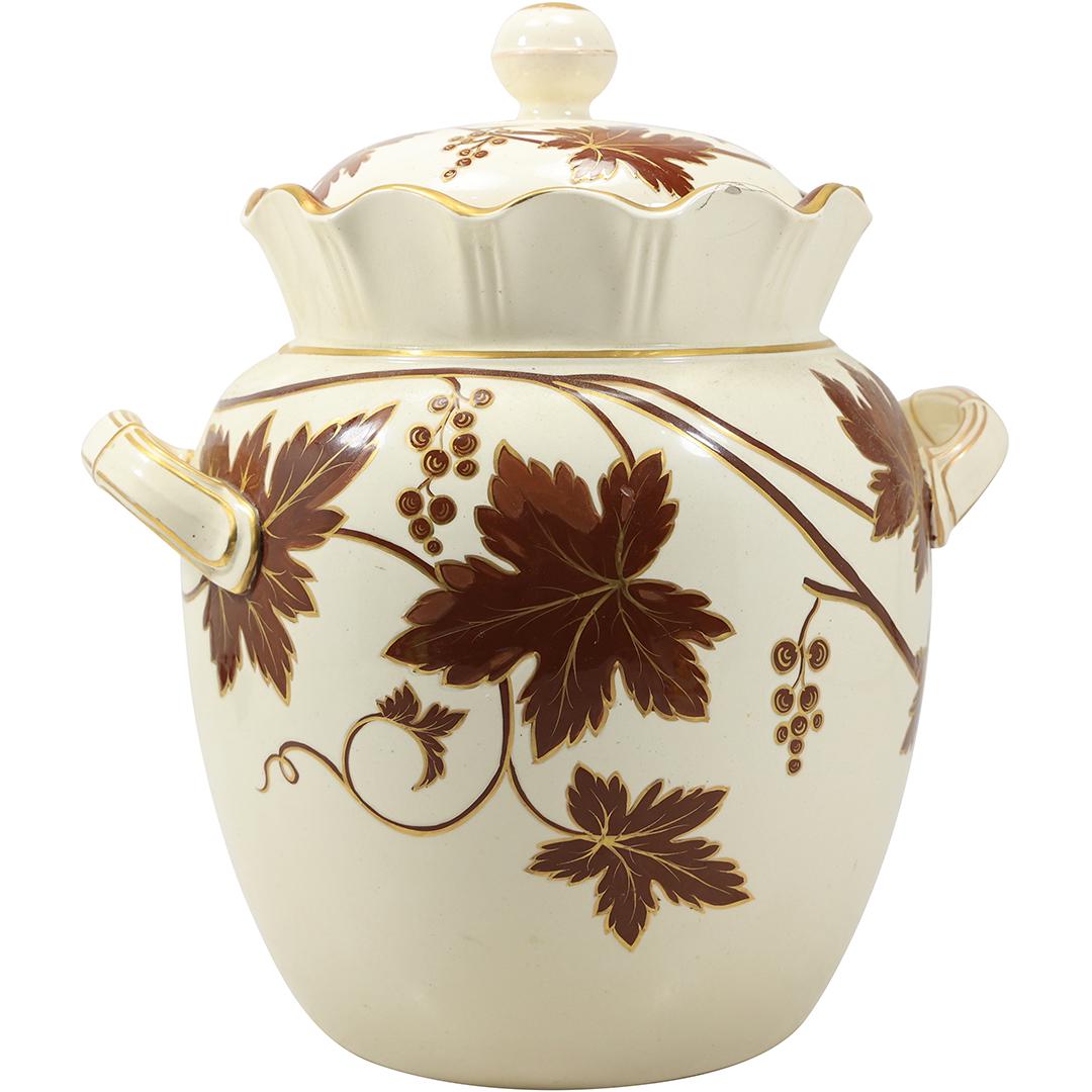 19th C. Ironstone Decorated Handled Pot with Cover (1 of 20)