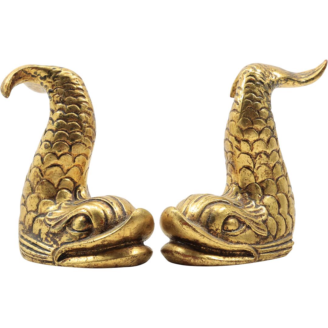 Gold Gilt Serpent Bookends in Hard Composition (1 of 13)