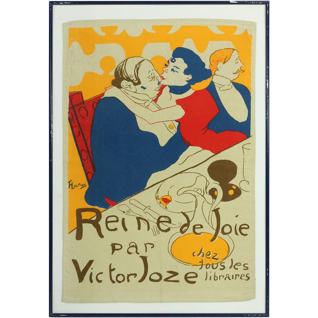 Toulouse Lautrec "Reine De Joie Par Victor Joze" Silkscreen Print / Scarf, Framed (1 of 12)