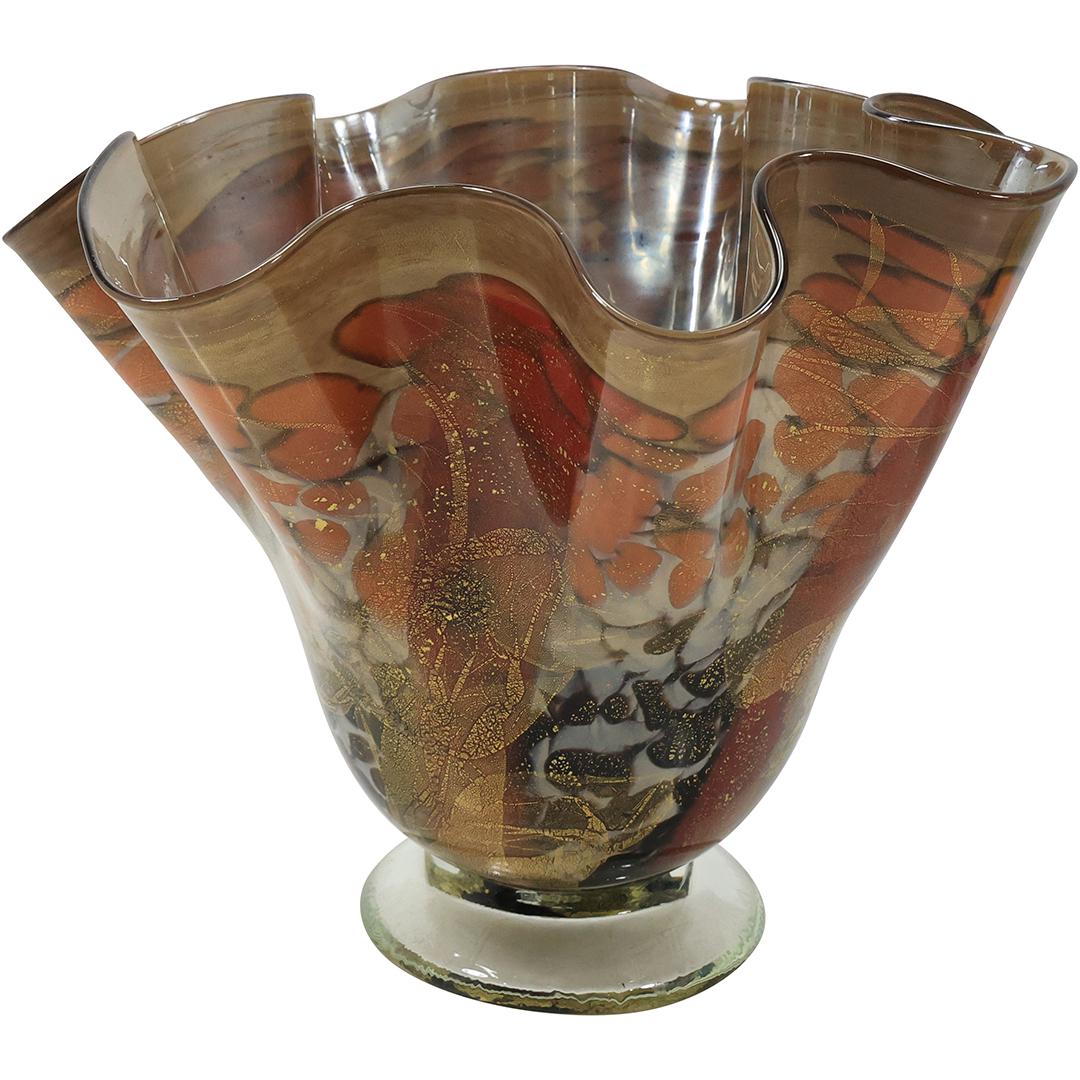 FUSION Studio Art Glass Handkerchief Vase, Signed on Base, Multi Colors (1 of 18)