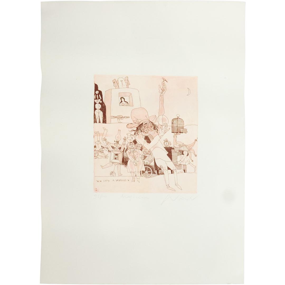 ADAM WURTZ (1927-1994, Budapest) Surrealism Lithograph, Signed, titled and numbered. #96/100; Magic (1 of 14)
