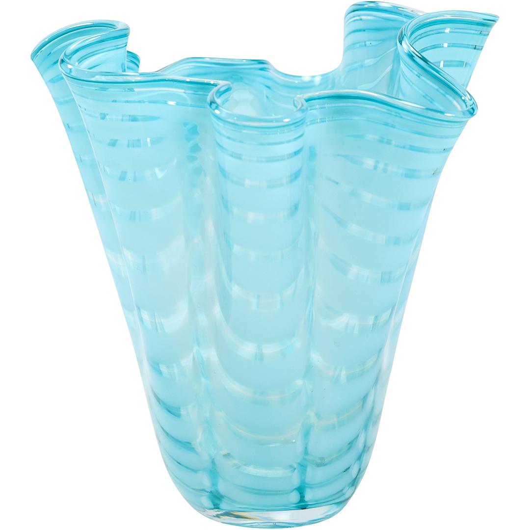 Royal Gallery Poland Light Blue Glass Handkerchief Vase 11.5 inches height (1 of 14)