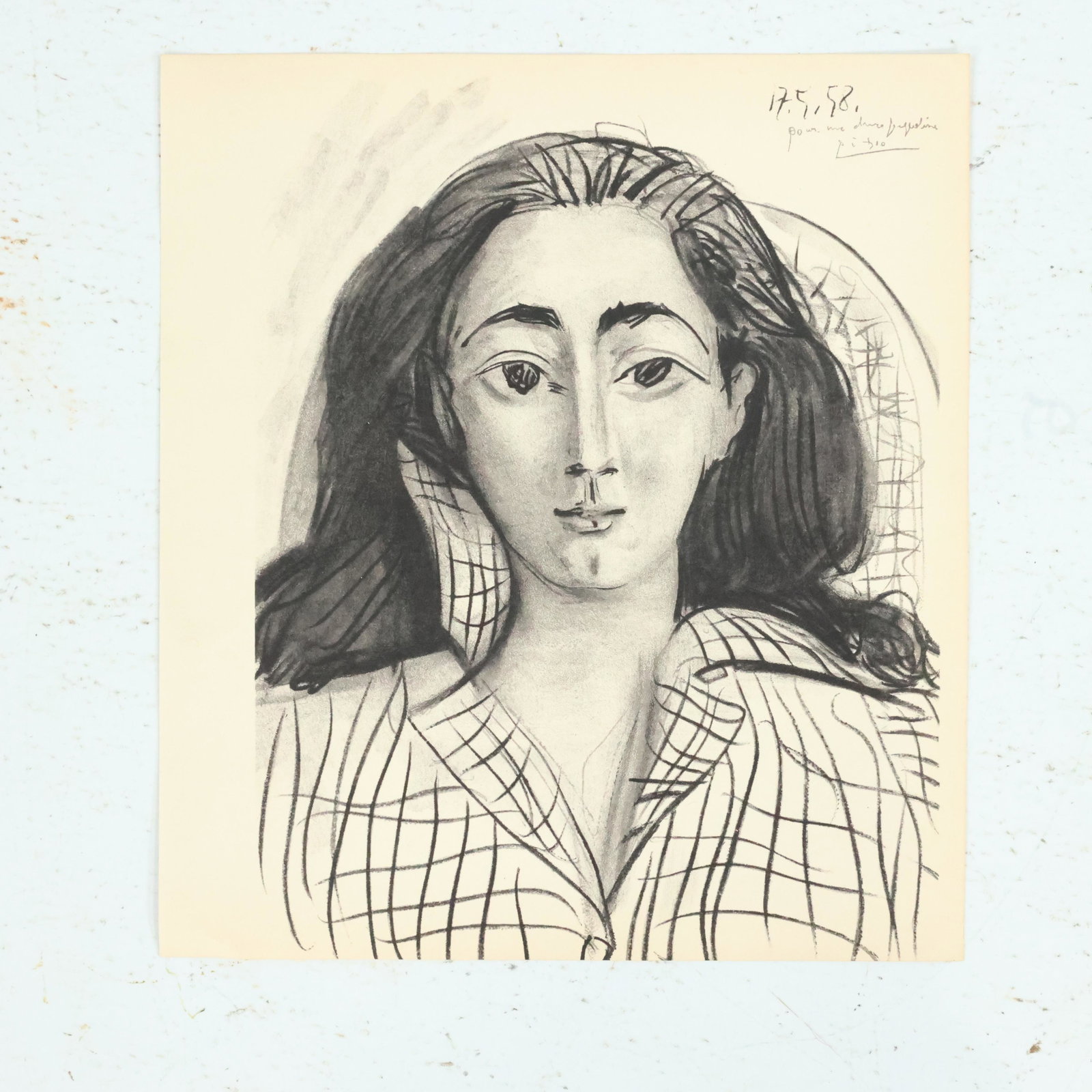 [2] Vintage Pablo Picasso Vintage Lithographs Signed & Dated in Plate 1958, 1959 (1 of 20)