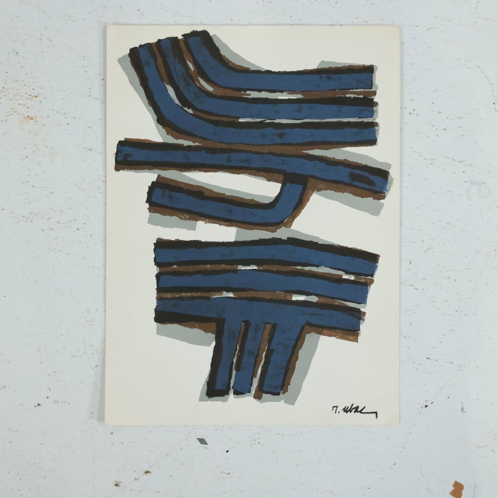 RAOUL UBAC Vintage Lithograph ABSTRACT COMPOSITION Signed in Plate (1 of 12)