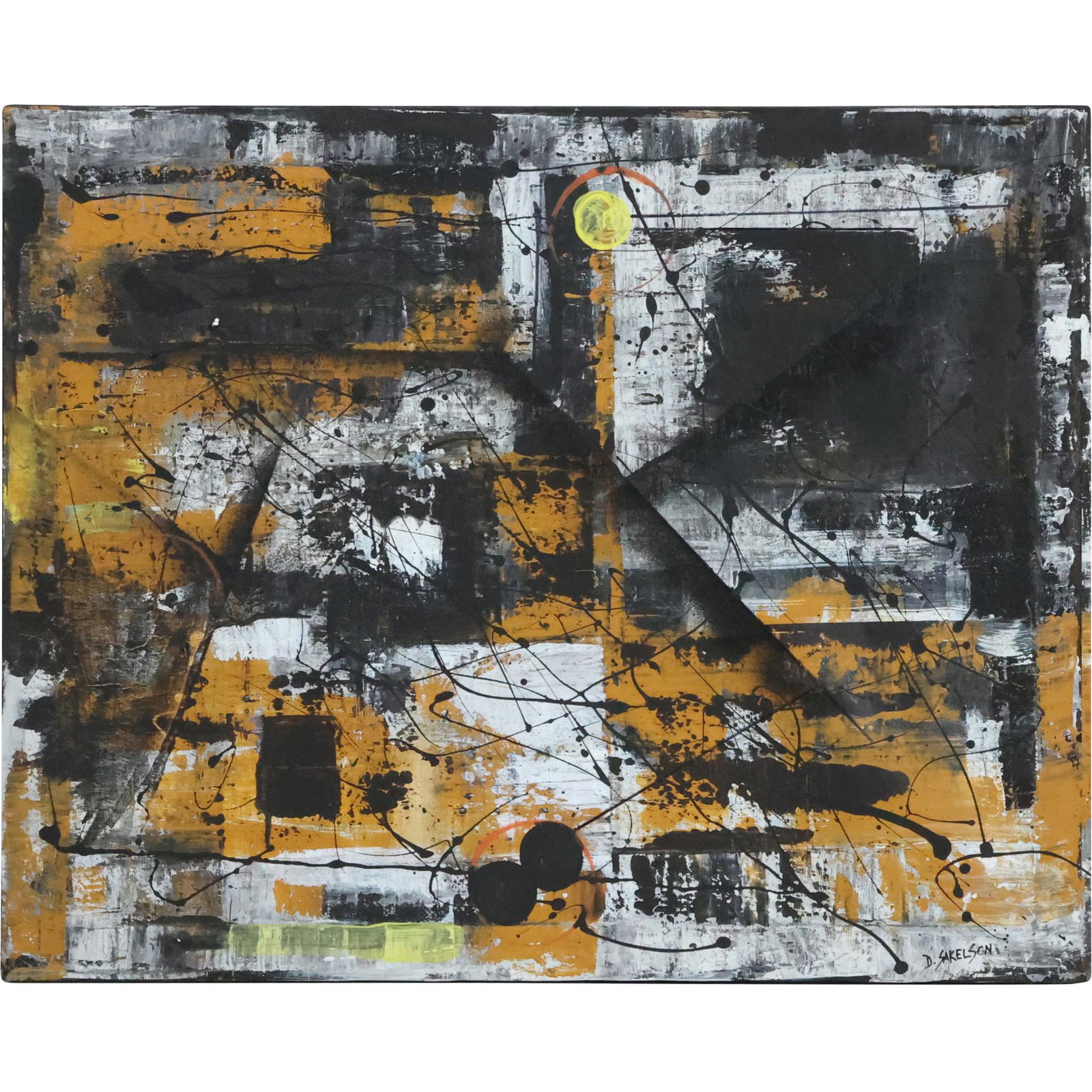 Dennis Sakelson, 20th C. Bucks County Pa Artist ABSTRACT OIL PAINTING on Canvas (1 of 13)