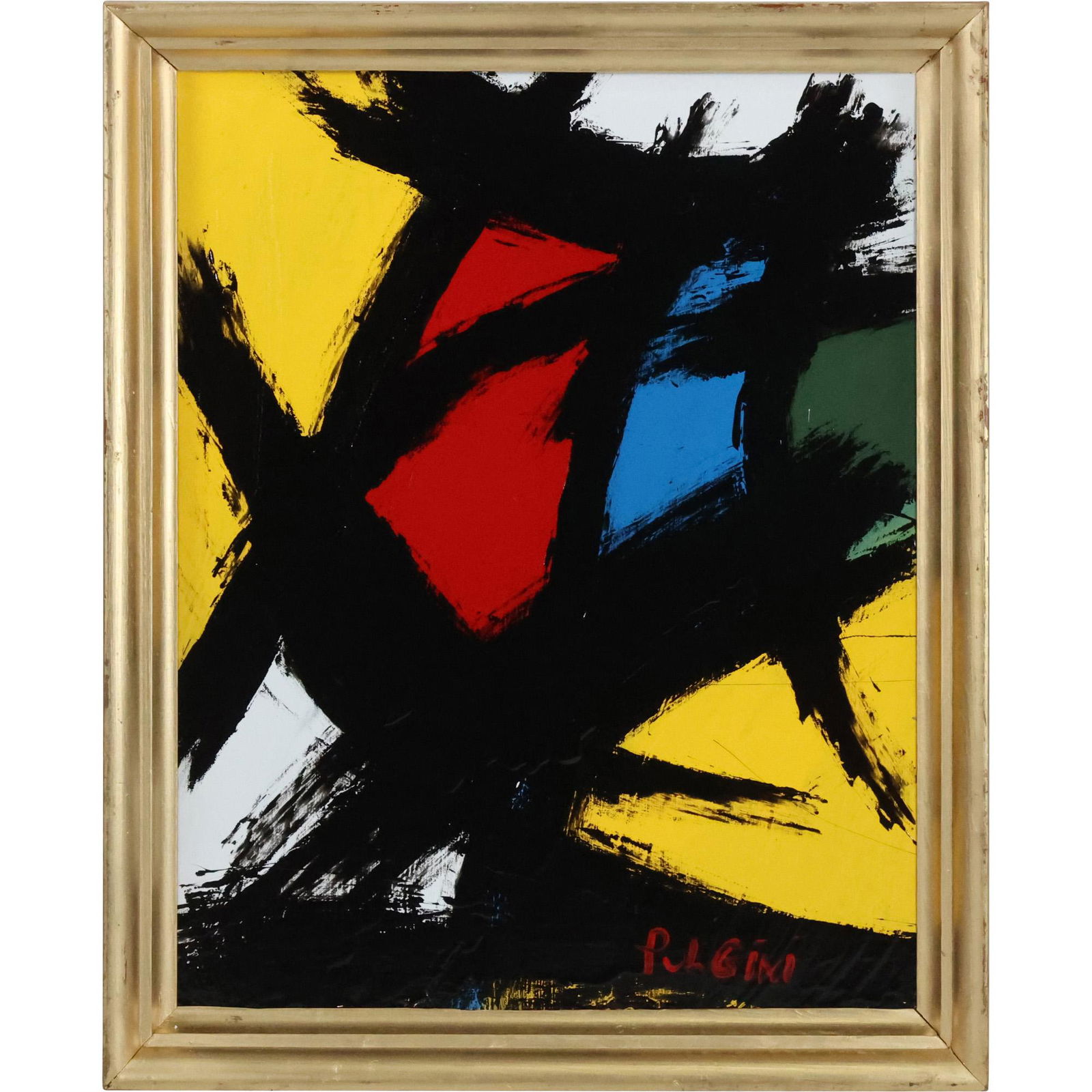THOMAS PULGINI, American, O/b Abstract Black Lines on Color Expressionism (1 of 11)