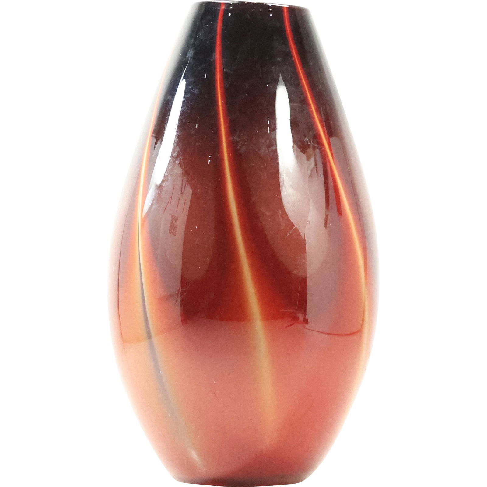 Mid-Century Modern Large Red Art Glass Vase 16.5 inches height (1 of 11)