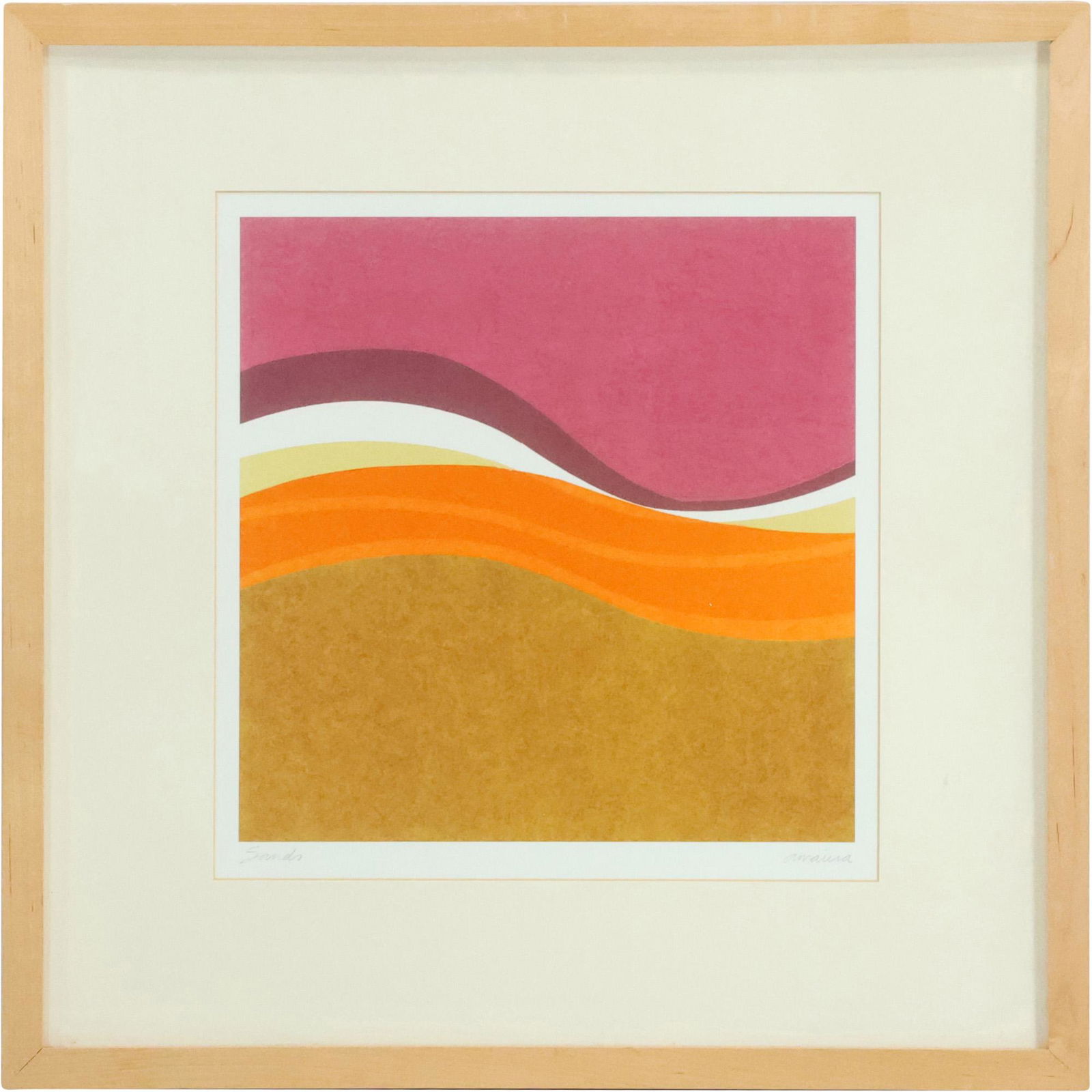 Amaina, Abstract Lithograph Titled "Sands" , Framed (1 of 11)