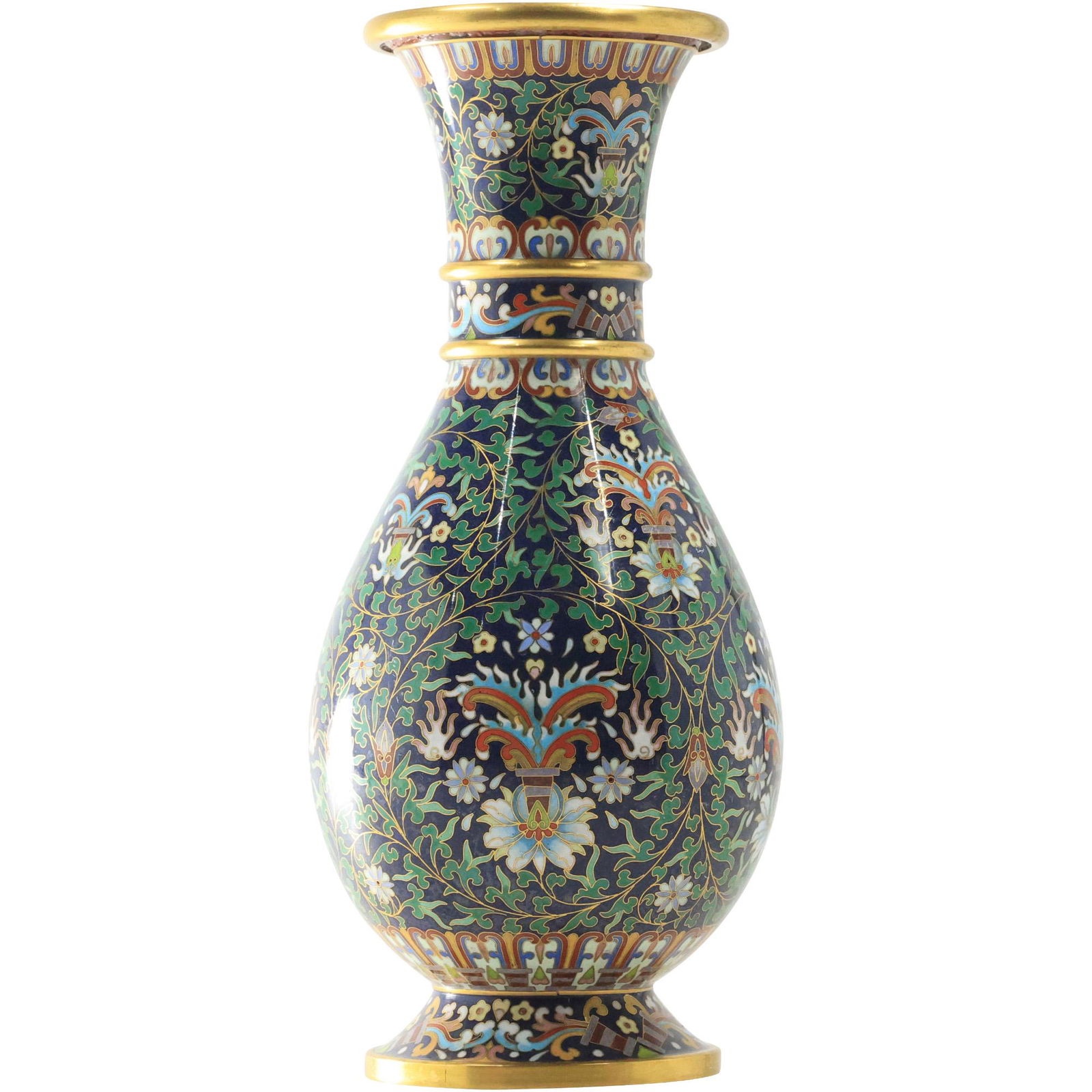 Cloisonne Vase with Intricate Pattern Design 10.25 inches height [has dent, see pic] (1 of 14)