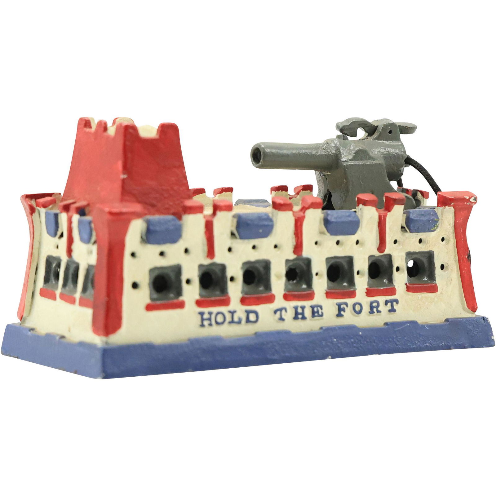 Novelty Cast Iron Mechanical Coin Bank "Hold The Fort" in Original Paint Finish (1 of 10)