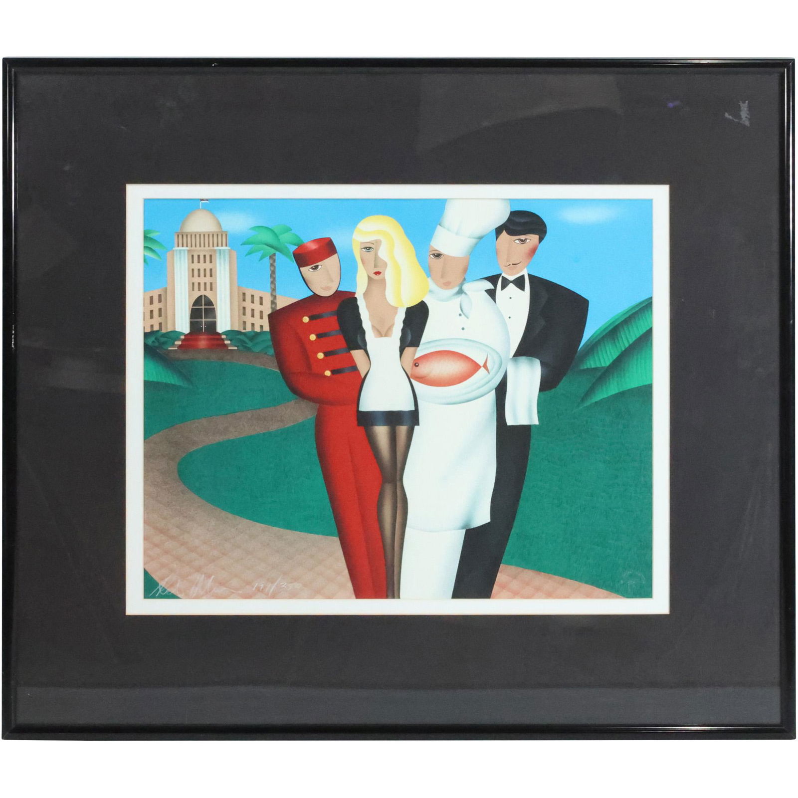 "At Your Service" Lithograph , ROBIN MORRIS #199/350; Personalized and Signed on Verso (1 of 12)