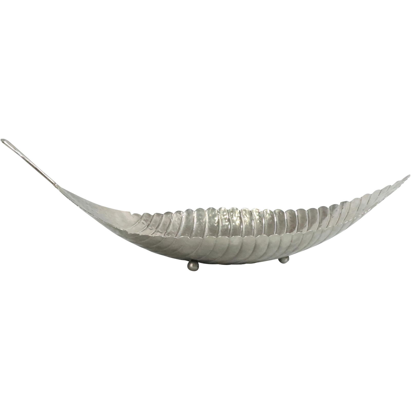 Silver Tone Metal Large FERN LEAF Serving Dish 34.5 inches length (1 of 10)