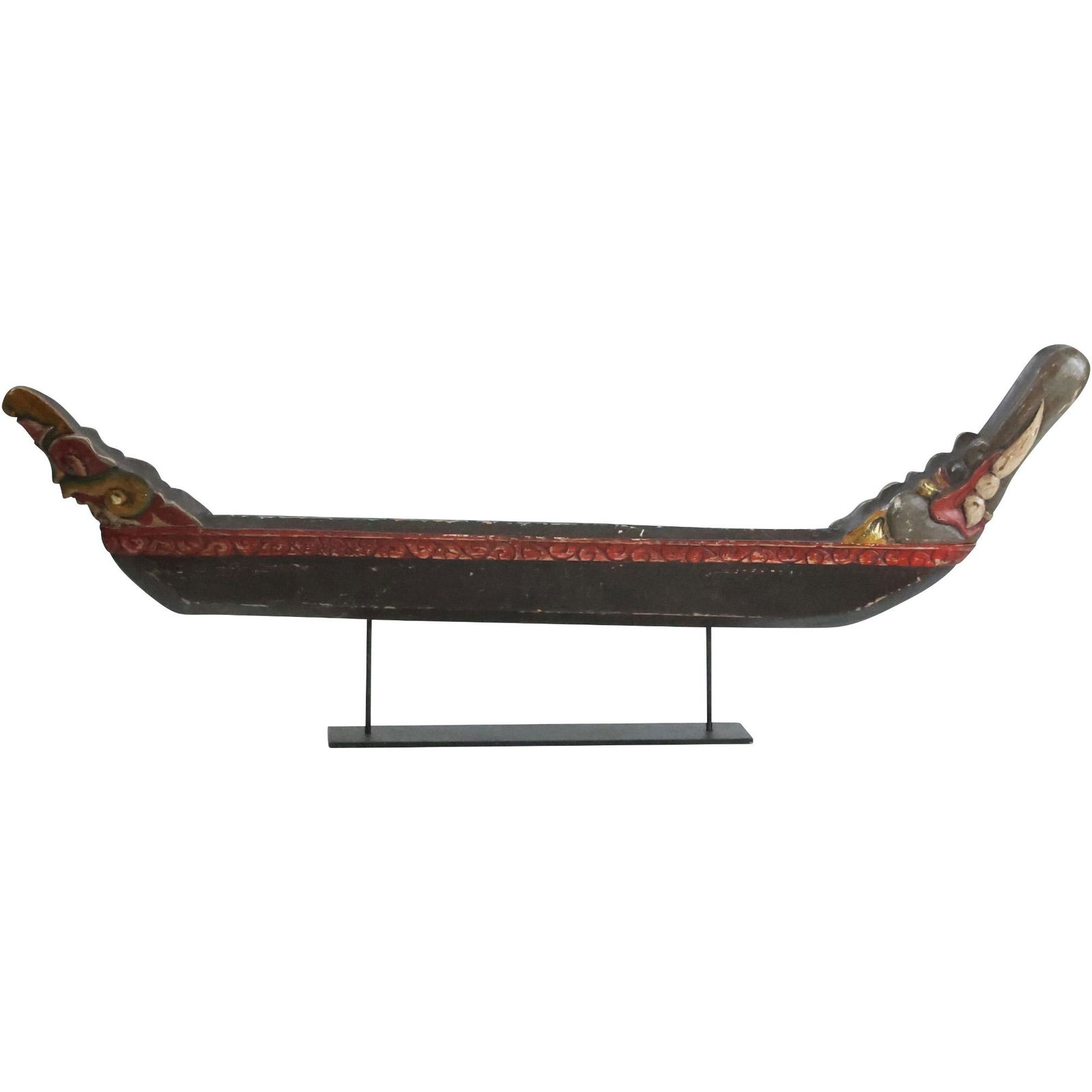 Perahu Gaja Balinese Mythological Wooden Canoe Model on Stand - Original Paint Finish (1 of 11)