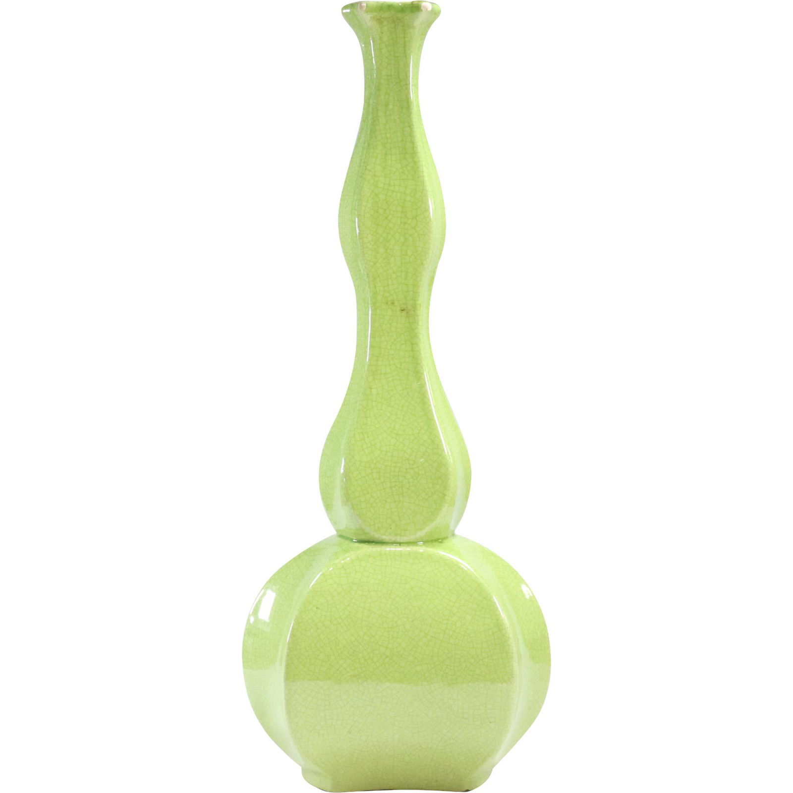 Green Glaze Ceramic "Genie" Style Tall Vase 18 inches height (1 of 13)