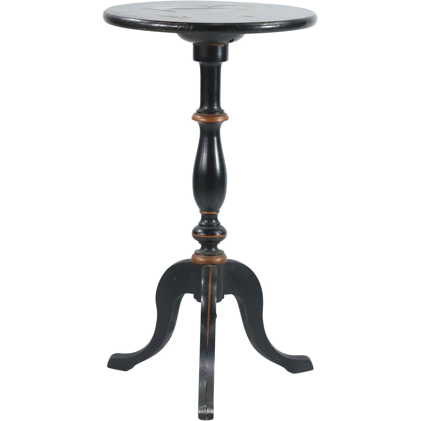 Japanned Chinoiserie Decorated Top Wooden Candlestand (1 of 16)