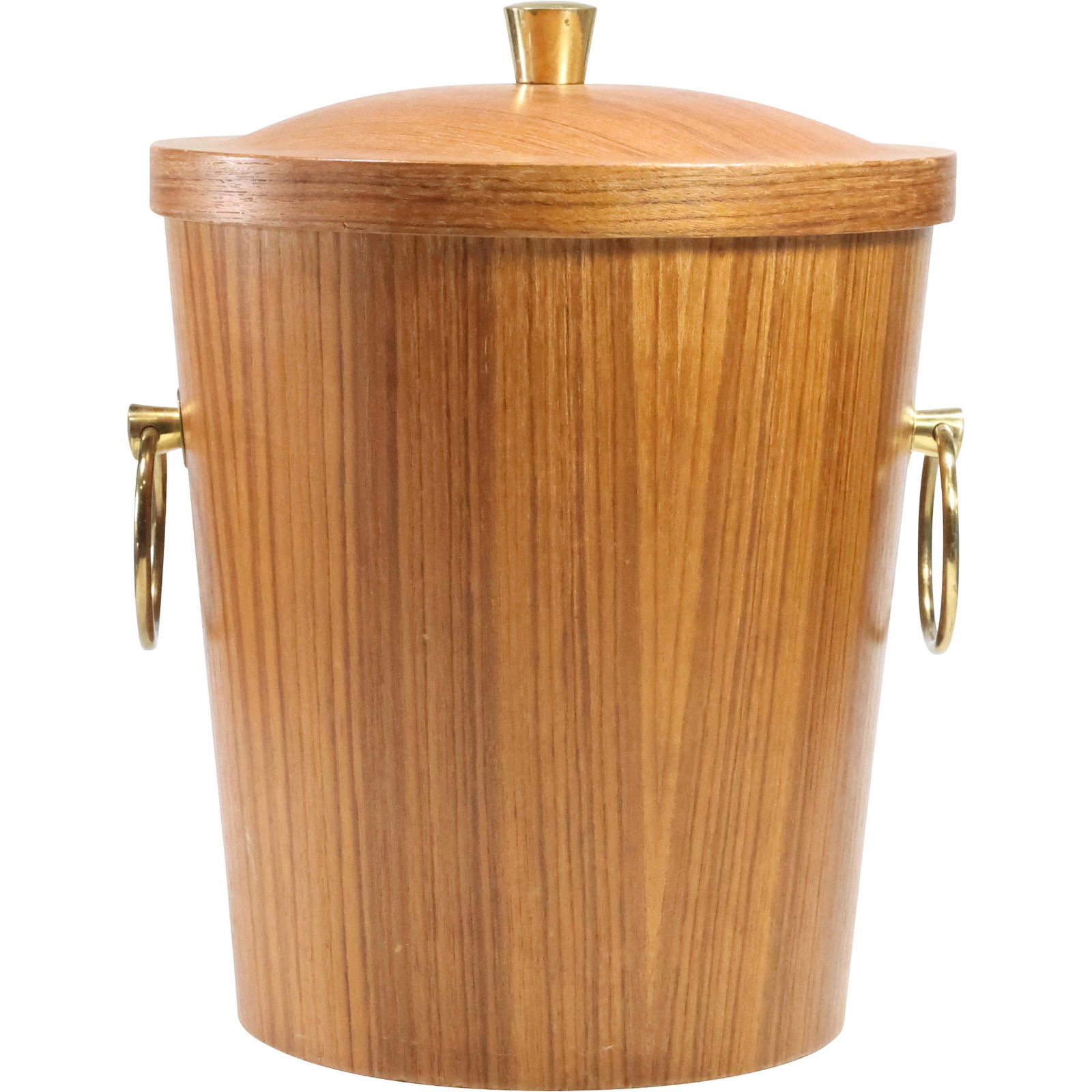 Mid-Century Modern Wooden Ice Bucket with Cover (1 of 12)