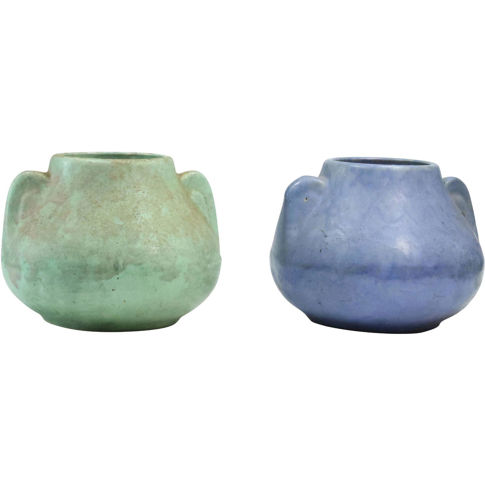 [2] Vintage Art Pottery Vases Green and Blue (1 of 15)