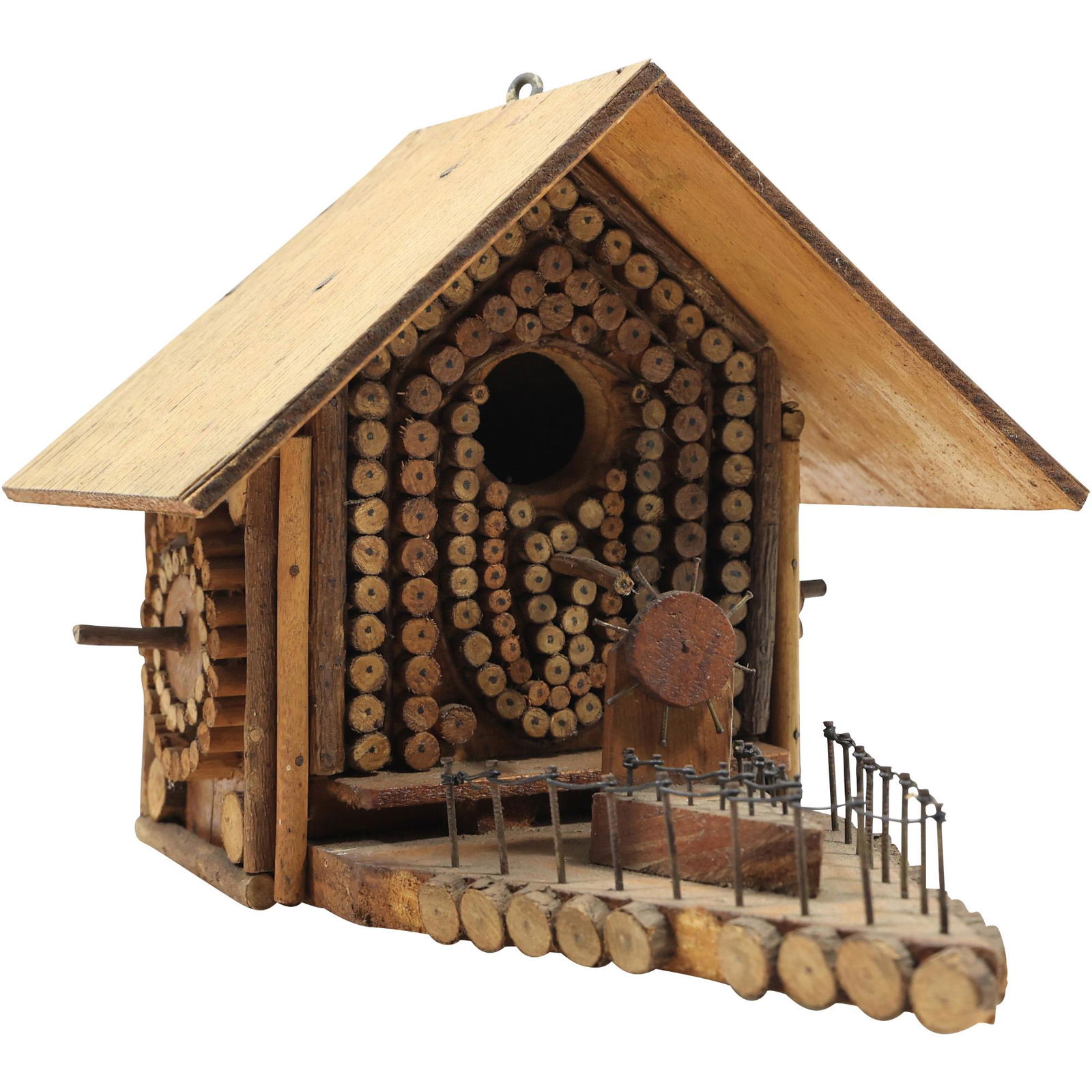 American Folk Art - Tramp Art Wooden Birdhouse (1 of 12)