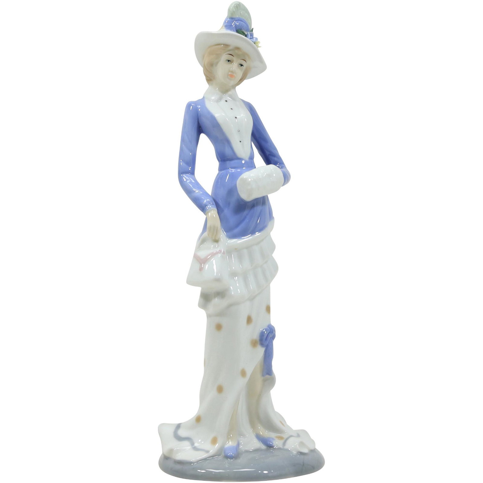 Tall Blue Ceramic Fashion Woman Figure Statue 12.5 inches height: Tall Blue Ceramic Fashion Woman Figure Statue 12.5 inches height. size: 12.5h 4.5w