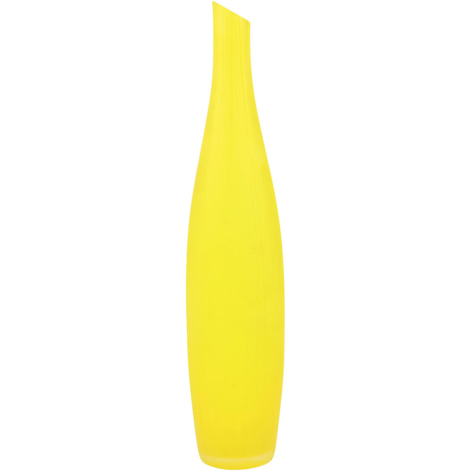 Bright Yellow Glass Mid-Century Modern Tall Vase 19 inches height (1 of 13)